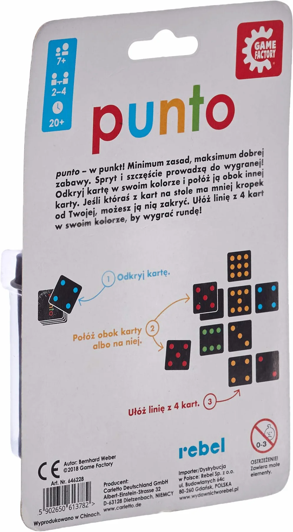 Rebel | Punto (edycja polska) | Gra karciana | Gra rodzinna | Wiek 7+ | 2-4 graczy | Czas rozgrywki 20 min.