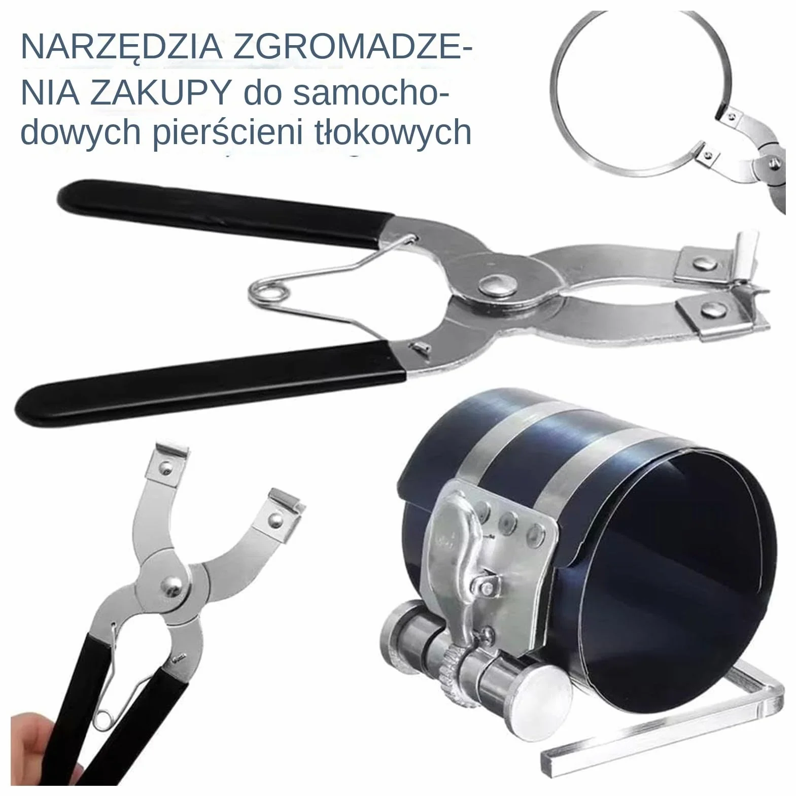 Piston Ring Installer Removal Tool Kit, Adjustable Plier Non-Slip Grip for Truck RV Sedan Engine Repair