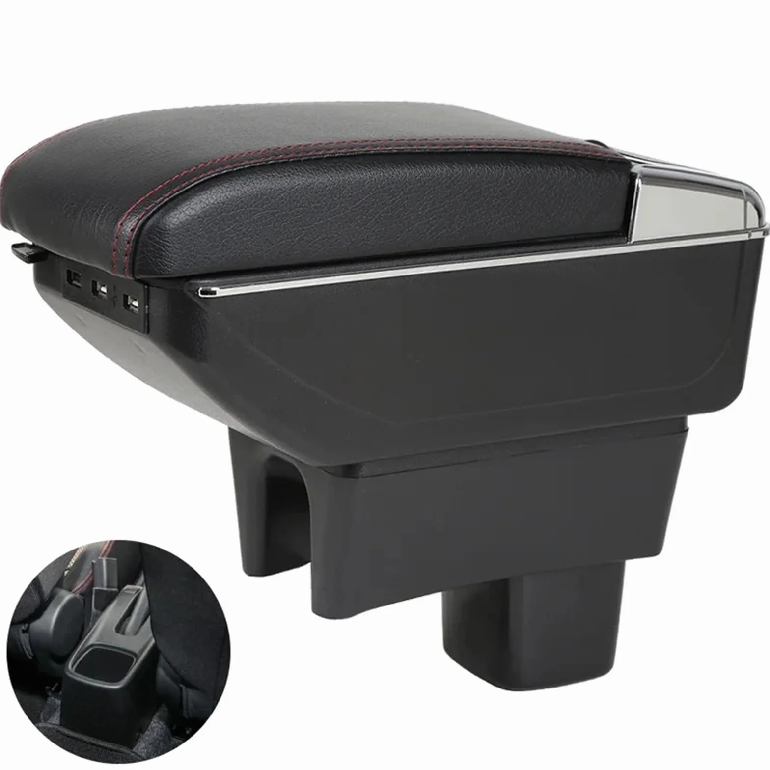 pokrowiec na podłokietnik Ochrona Podłokietnika Pasuje do Suzuki Pasuje do Swift Konsola środkowa Podłokietnik Skrzynka PU Skóra Auto Konsola środkowa(A2 CF 7USB-BK line)