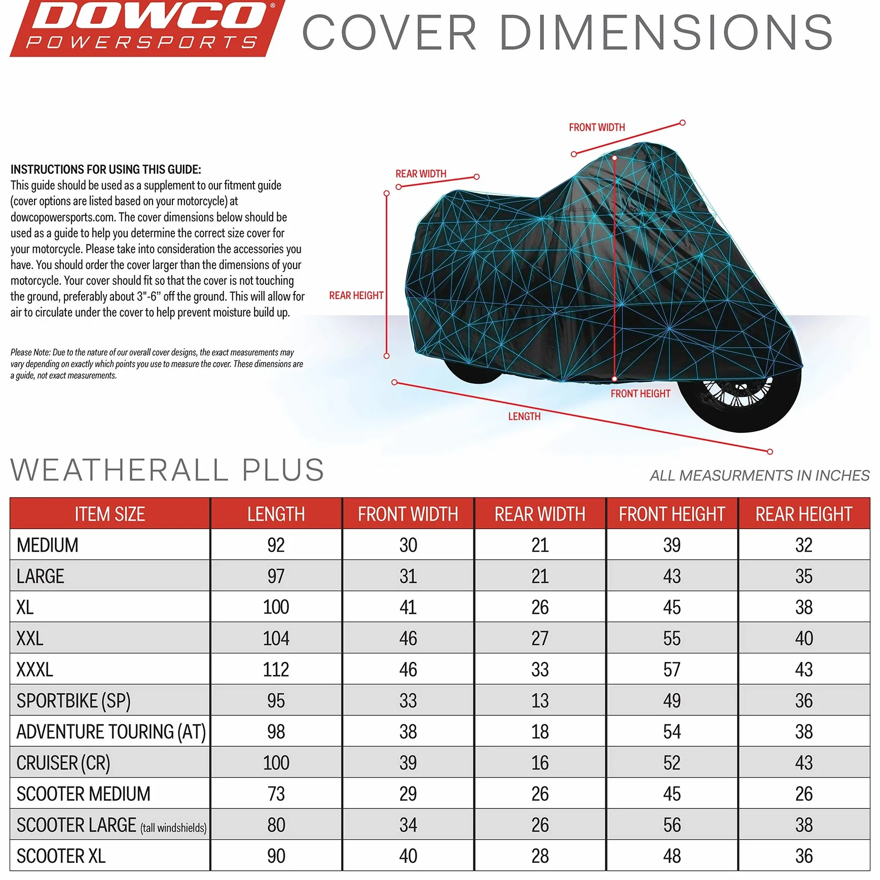 Dowco Guardian 50004-07 Professional Grade WeatherAll Plus wodoodporny pokrowiec na motocykl szary XL