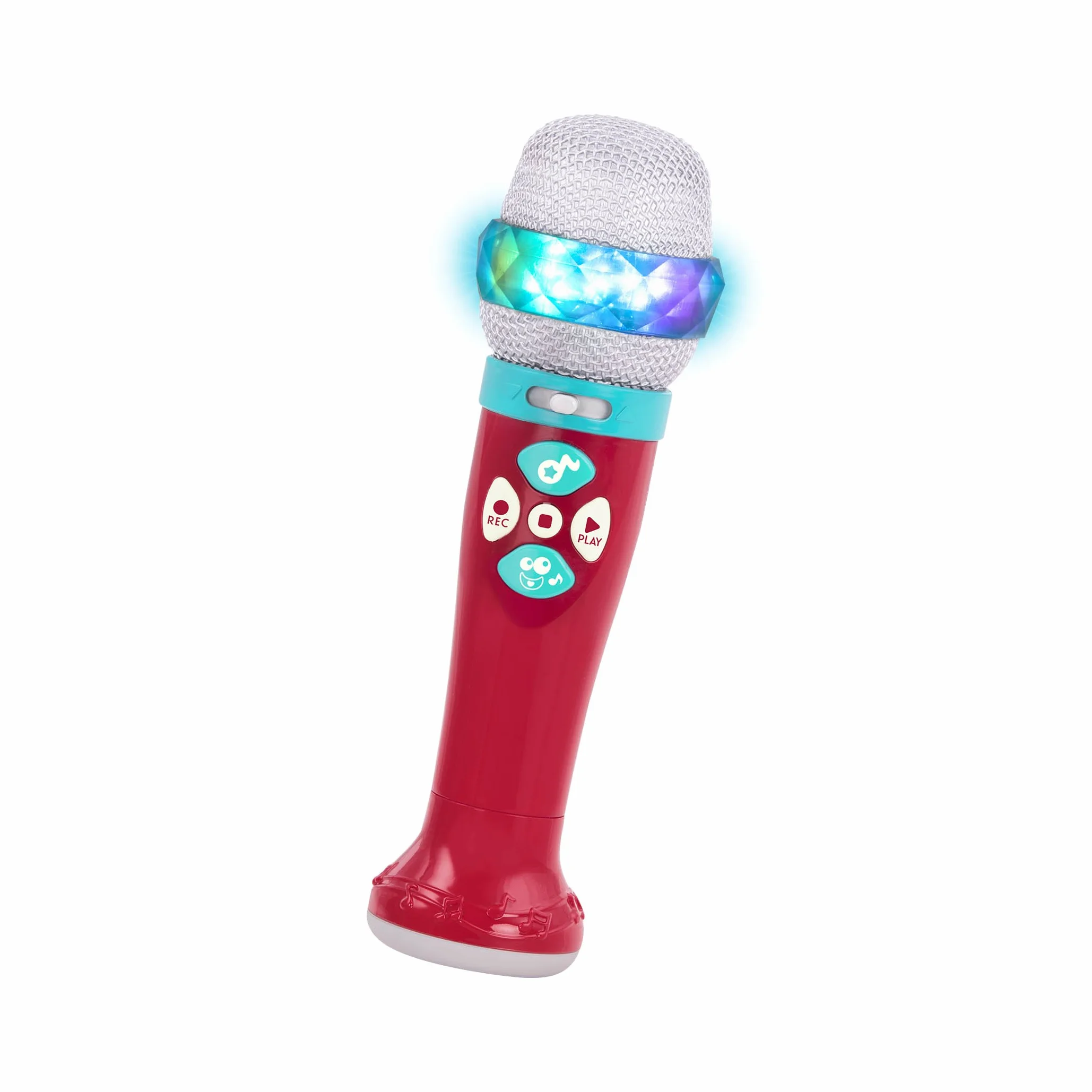 Battat Mikrofon muzyczny Light Show - podświetlany mikrofon śpiewający z 5 utworami i funkcjami nagrywania dla dzieci w wieku 2 lat + (Bluetooth) zabawka w zestawie