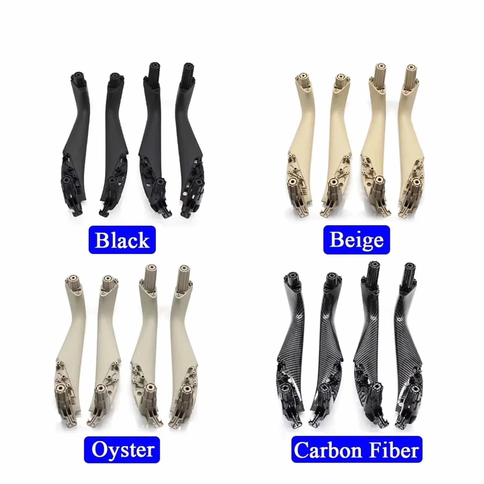 2/4PCS Car Door Handle Inside Cover Trim,Fit For BMW, 5 Series M5 G30 G31 F90 2017-2022 51417438523 Left Right Carbon Fiber Interior Osłona klamki wewnętrznej(Oyster Front 2pcs)