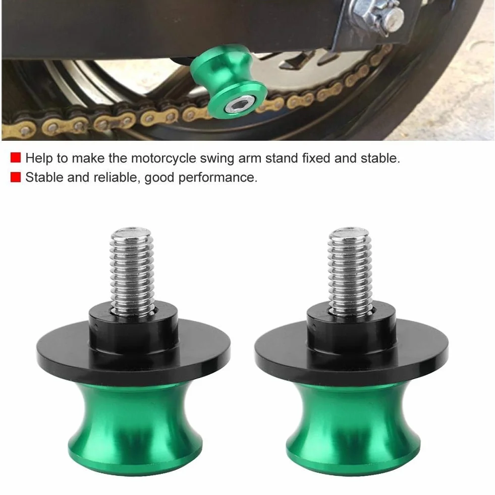 Motocykl CNC Tylny Stojak Wahacz Szpule 8mm 2 szt. Zielony