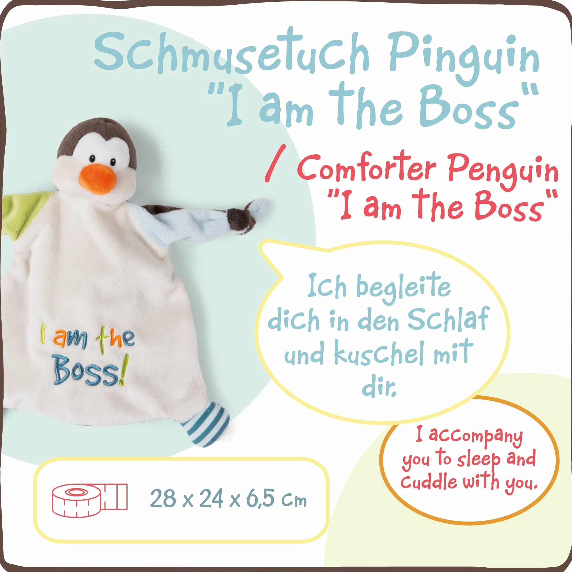 Kocyk do przytulania pingwin „I am the Boss”