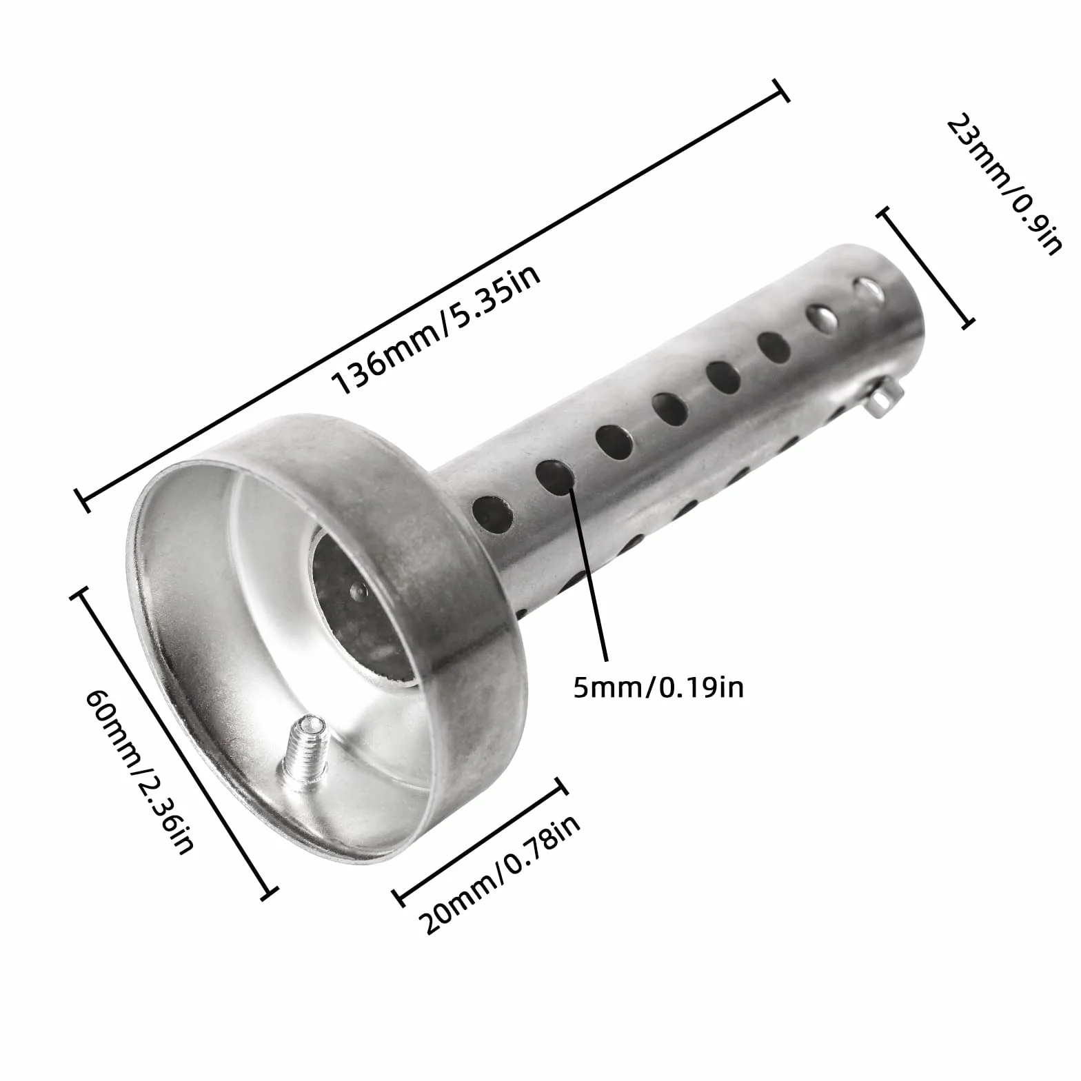 Andux Zone Tłumik wydechowy motocyklowy 60 mm DB Killer XSQ-03 srebrny