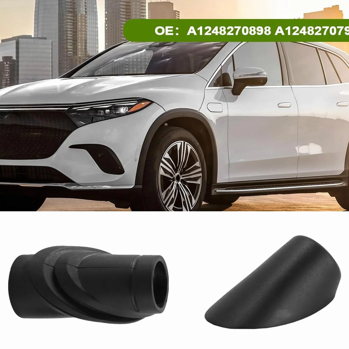 Alide 1 zestaw gumowych pierścieni uszczelniających anteny samochodowej (A1248270898 i A1248270798) – z osłoną anteny, kompatybilny z Mercedesem R129 SL
