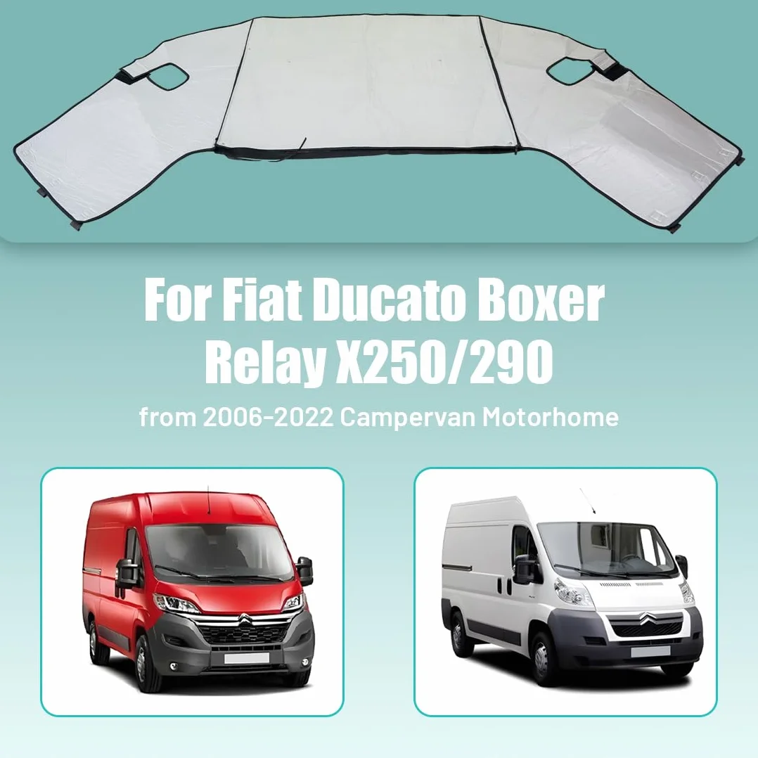 Osłona przedniej szyby samochodu kempingowego, osłona przedniej szyby, do kompatybilny z FIAT Ducato Boxer Relay X250/290 from 2006-2022 Campervan Motorhome