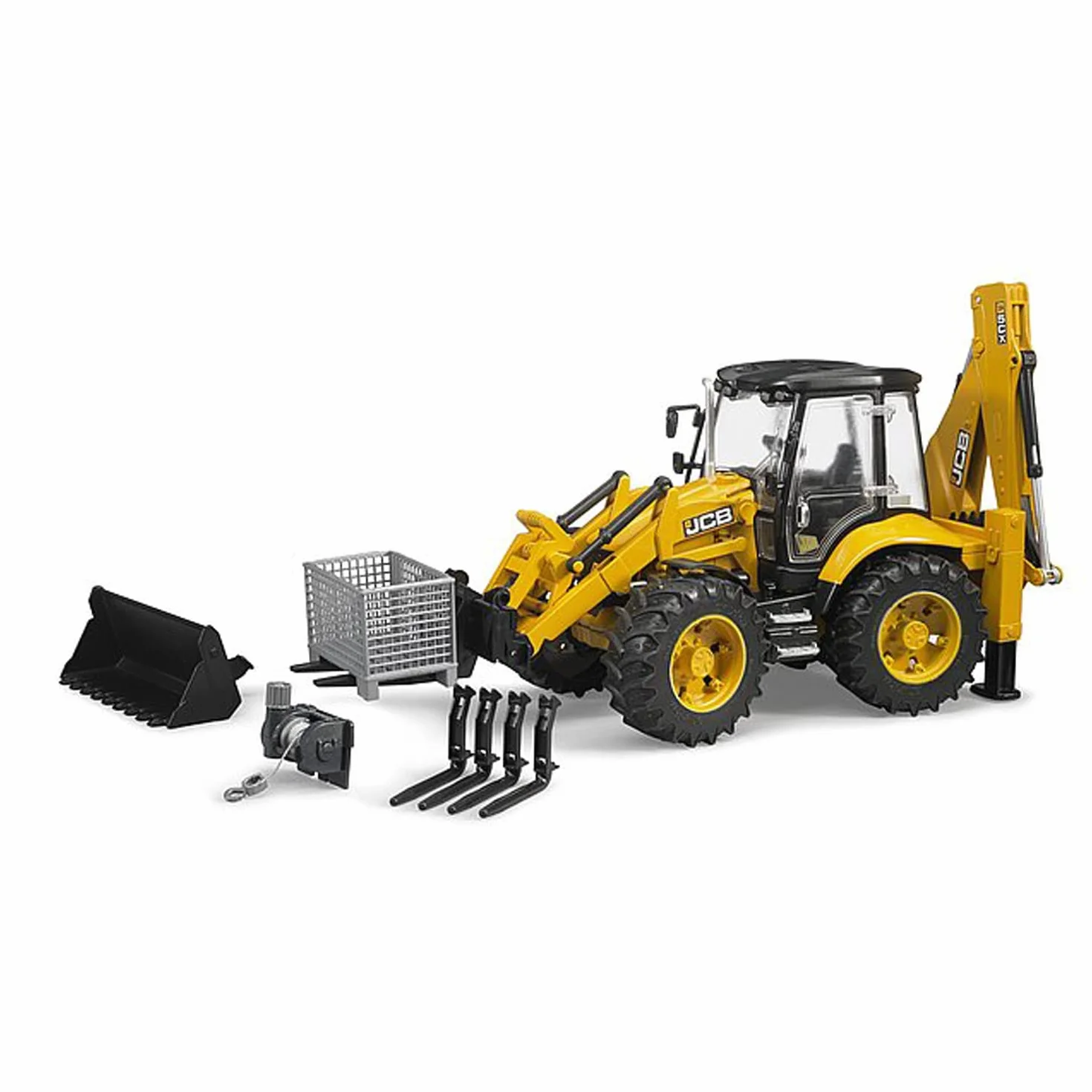 bruder 02454 - Koparka JCB 5CX eco - 1:16 Pojazd budowlany, Plac budowy, Łyżka, Koparka, Robotnik, bworld, Maszyna budowlana, Zabawka