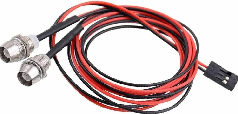 GTIWUNG 2 sztuki zestawy świateł LED RC 5mm, światło LED do samochodu RC 2 LED czerwone i białe, części samochodowe RC do wszystkich modeli zabawek RC 1/8 1/10 model samochodu drift