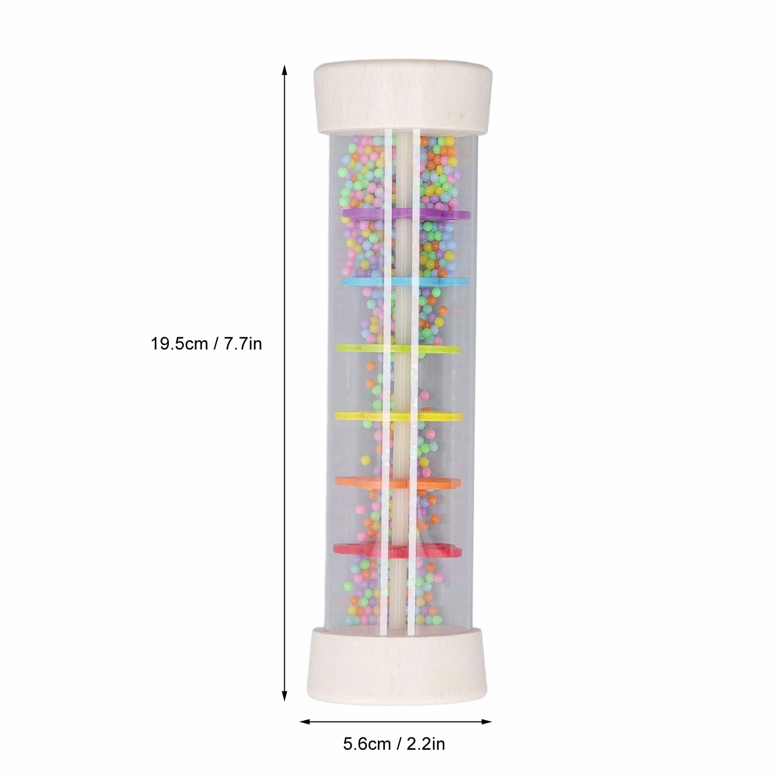 Baby Rainmaker, Mini Rain Stick Shaker Zabawka Kolorowa Edukacja Muzyczna Rain Stick Shaker dla Małych Dzieci (L)