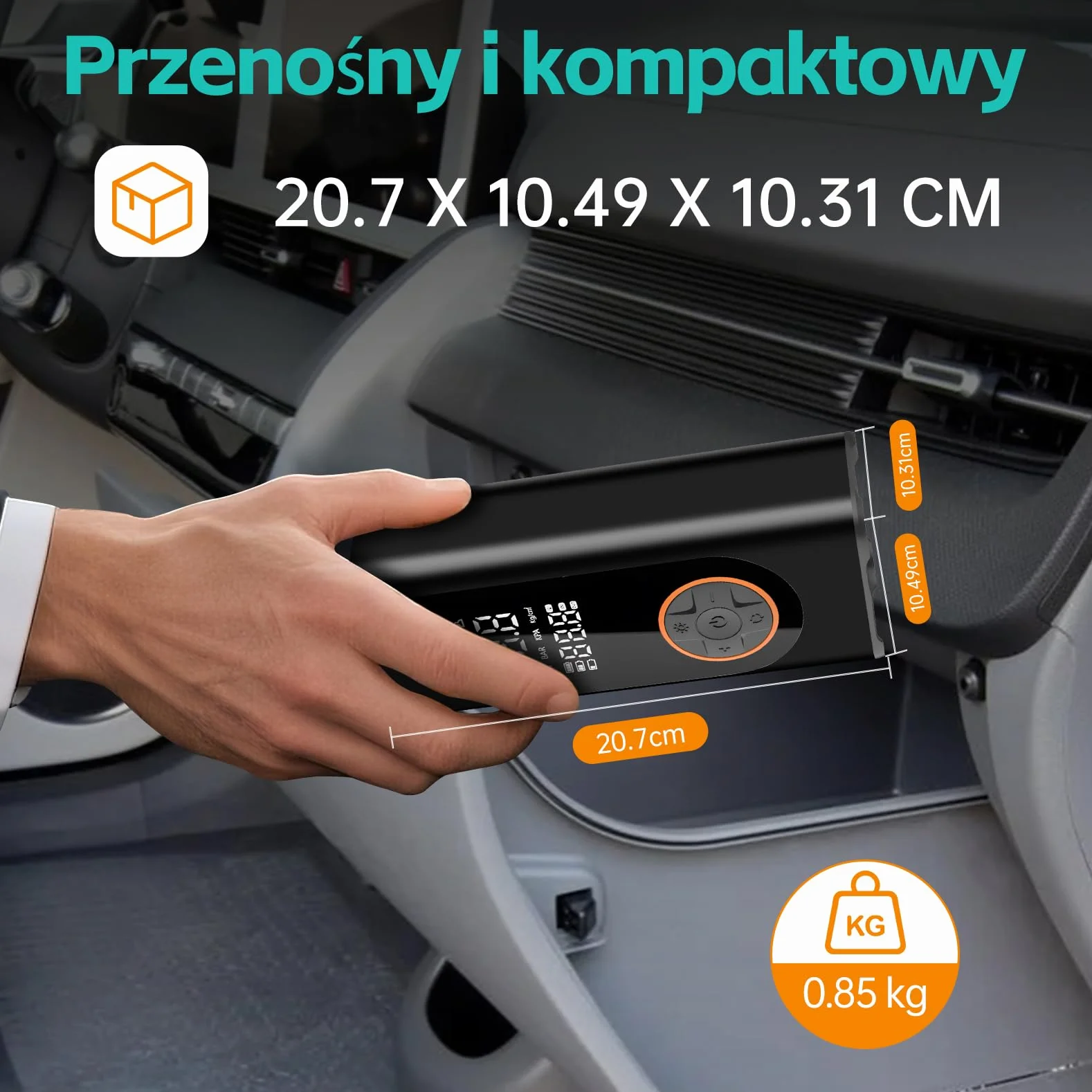 Bezprzewodowa pompka do opon przenośna sprężarka powietrza cyfrowa samochodowych elektryczna Pompa 6000mAh z Podwójnym Wyświetlaczem Preset Pressure AutoStop DC 12 V 150 PSI rowerów/Rower/Motocyk