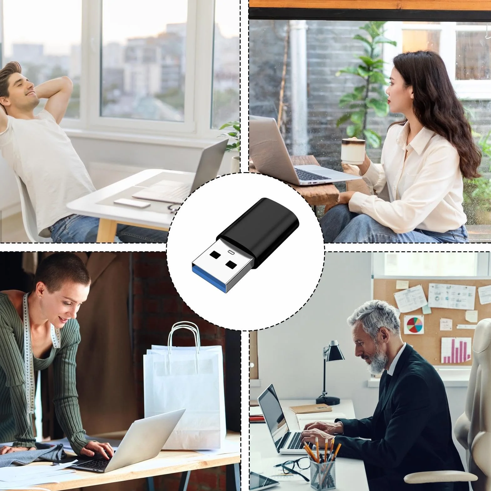 Kabel konwertera USB na USB C adapter typ C żeński na USB męski szybki przesył danych