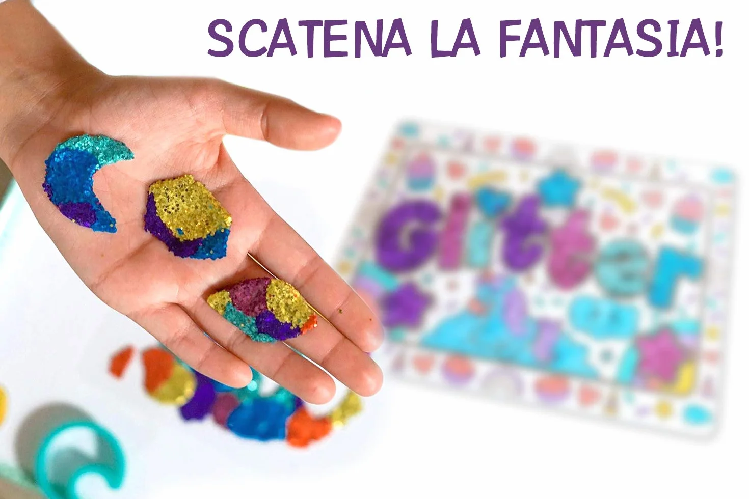 Crayola Glitter Dots Pudełko niespodzianek do tworzenia i dekorowania z brokatem do modelowania, kreatywności i pomysłu na prezent, 04-1088, wielokolorowe