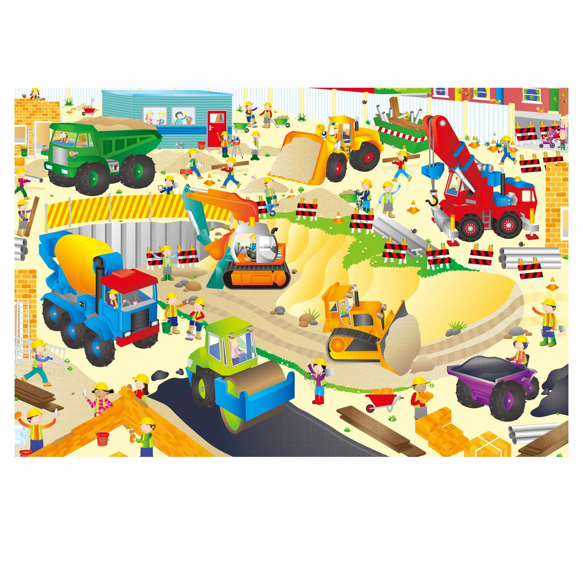 Galt Toys, Giant Floor Puzzle - Construction Site, Floor Puzzles for Kids, Ages 3 Years Plus