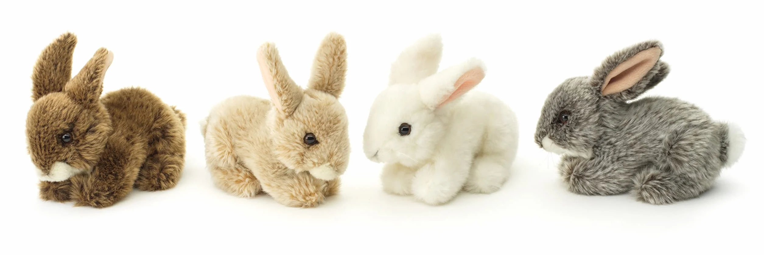 Uni-Toys - Leżący królik (szary) - 18 cm (długość) - Pluszowy królik - przytulanka