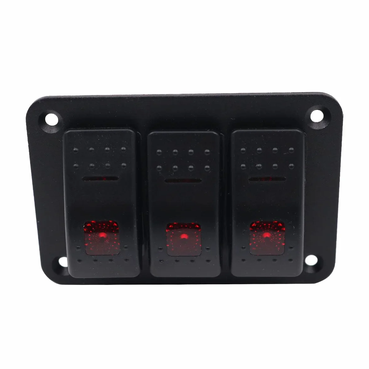 Aluminiowy panel sterowania 12 v/24v 3 pozycje ON/OFF Przełącz przełącznik wodoodporny panel przełącznika Rocker z czerwonym światłem LED do przyczep kempingowych przyczep kempingowych