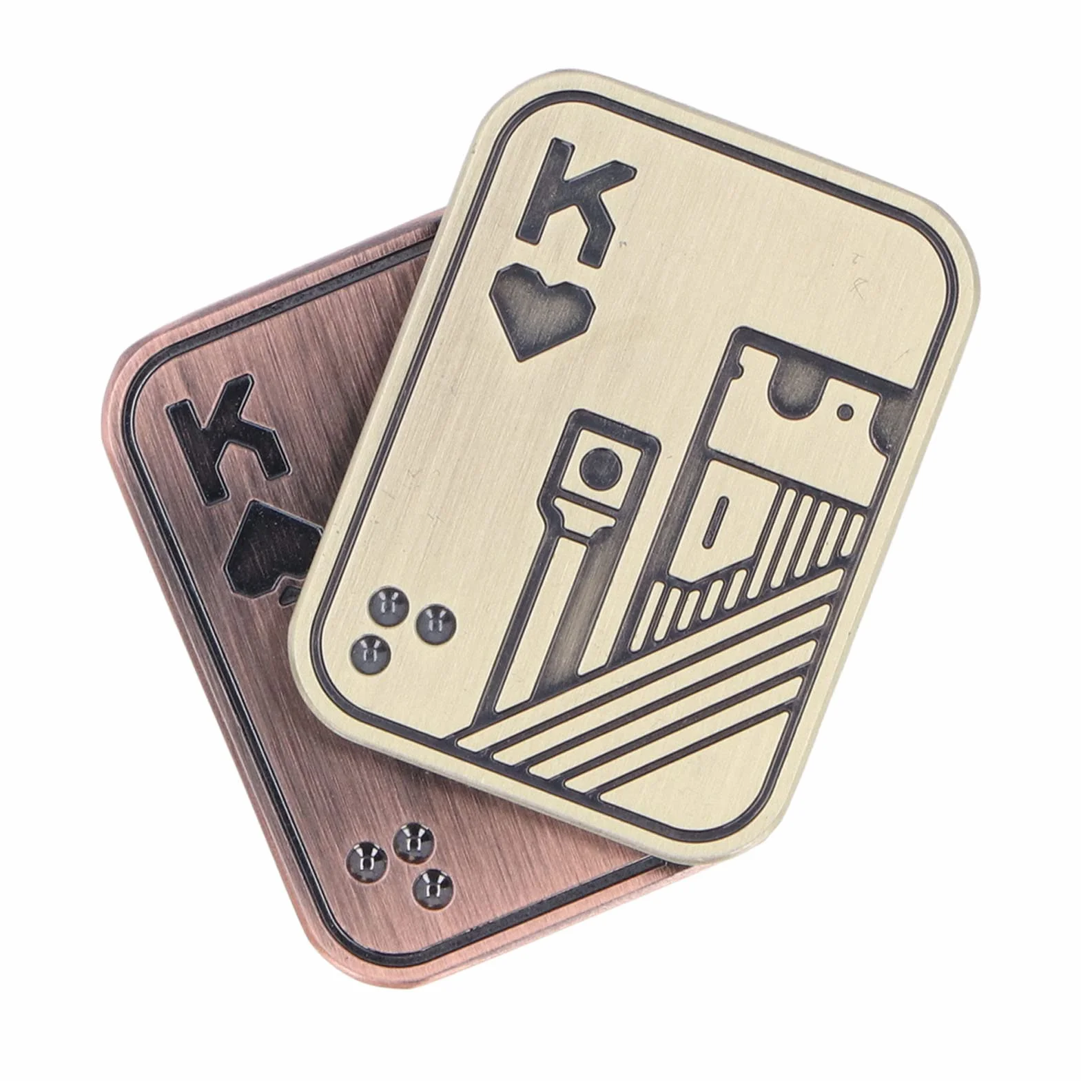 Fidget Slider Toy, Metal Poker Fidget Slider EDC Adult Fidget Toys, ADHD Autism Sensory Toys, Lękowe Zabawki Antystresowe, Zabawki na Biurko, Prezenty dla Chłopaka i Ojca