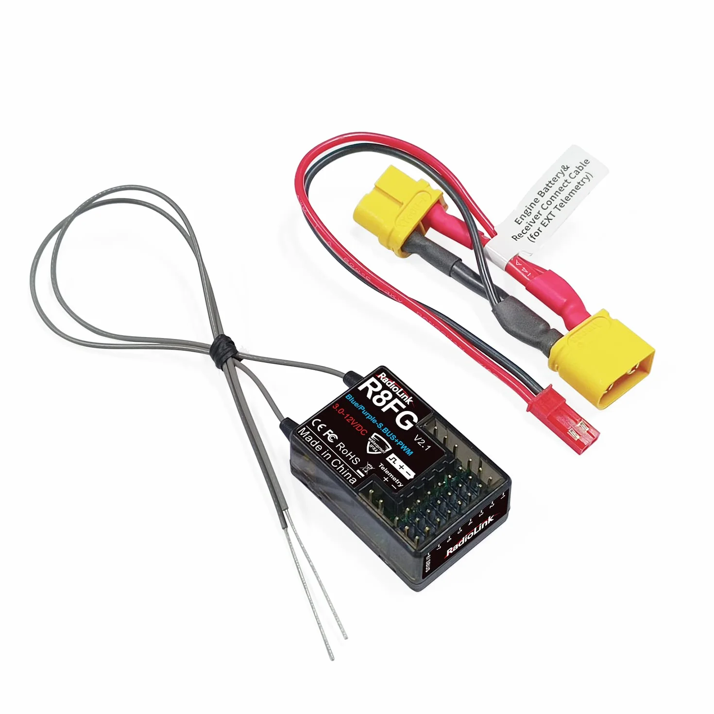 Radiolink 2.4Ghz R8FG 8 kanałów odbiornik żyroskopowy z telemetrią napięciową, daleki zasięg sterowania, rozprysk wody RX dla RC Crawler Car Boat Radio Controller System