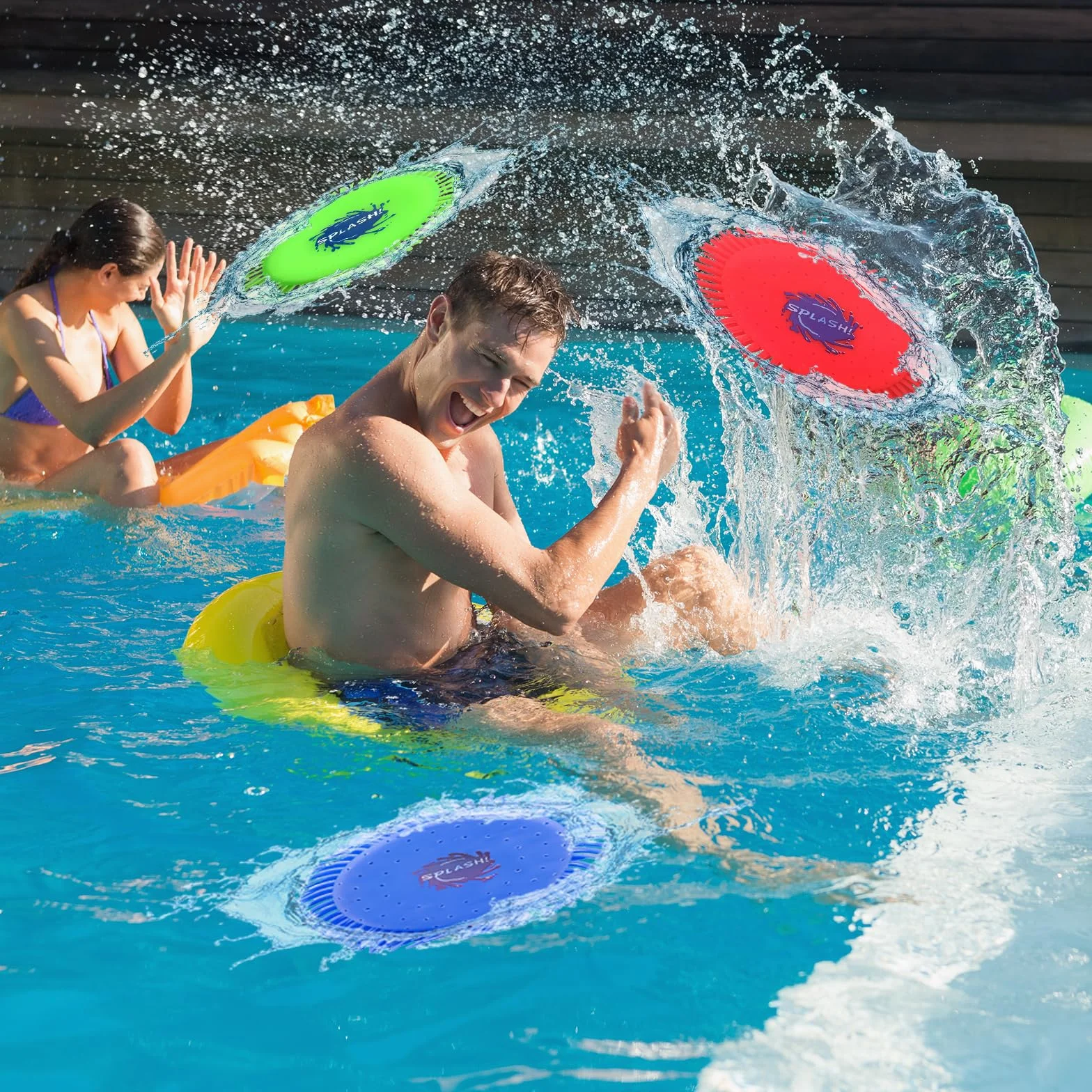 3 sztuki frisbee o średnicy 17 cm, miękka zabawka wodna dla dzieci, nadaje się na letnie przyjęcie, basen, plażę, jasne kolory, miękkie i trwałe