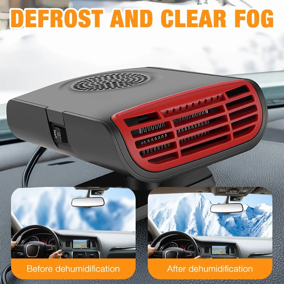 Przenośny grzejnik samochodowy 12 V Defroster szyby 2 w 1 Podstawa 360°