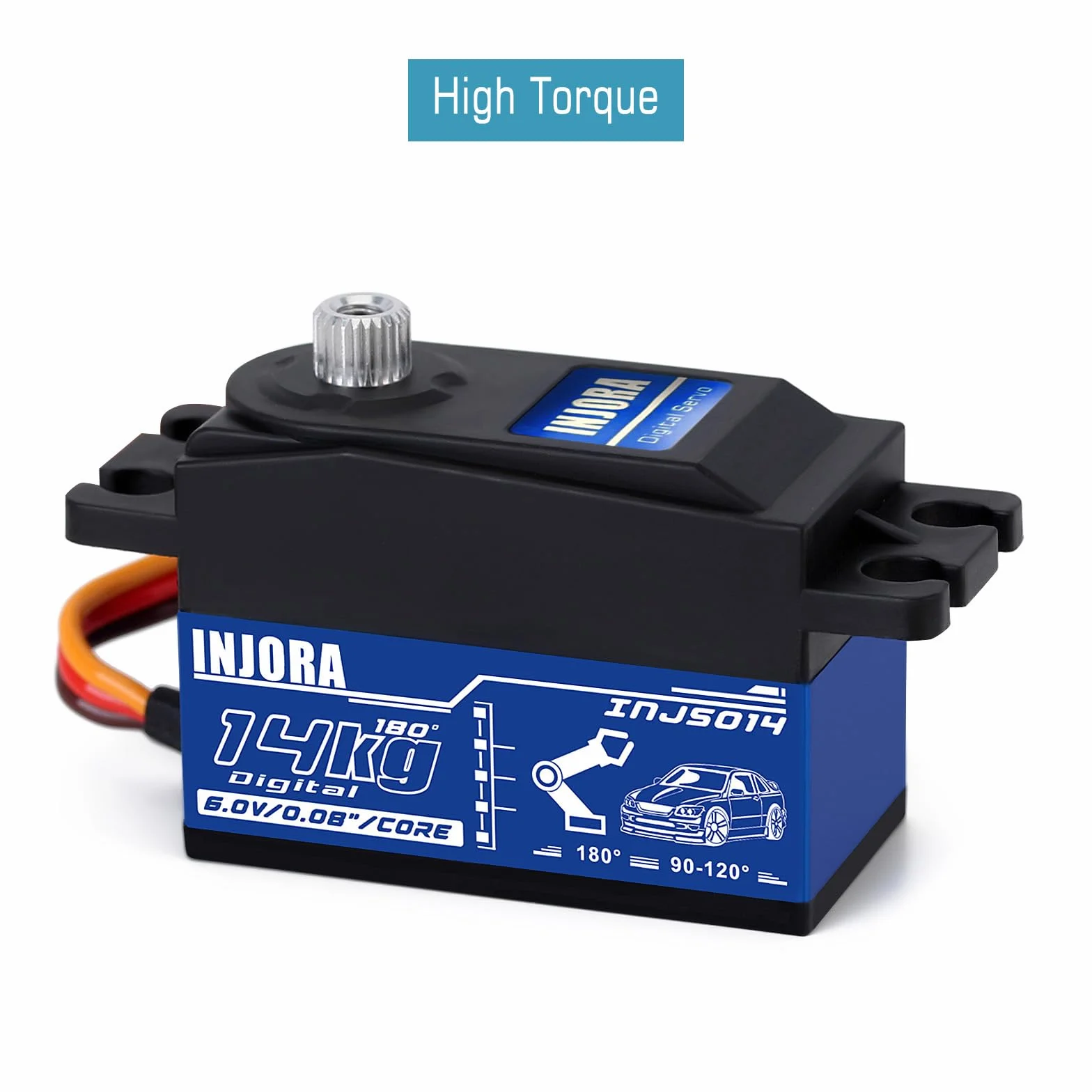 INJORA 14KG Low Profile Wing High Torque Digital Servo z ramieniem 25T do 1/10 1/12 RC Pojazdy Drift Drogowe śmigłowce i samoloty ze stałym skrzydłem