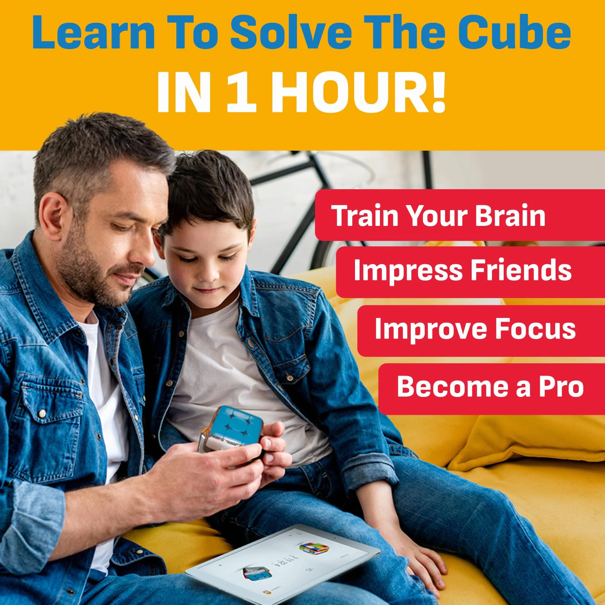 GoCube Edge - połączona elektroniczna kostka Bluetooth. Inteligentna magnetyczna kostka 3x3 bez naklejek Speed Cube Tracker dla dzieci, nastolatków i dorosłych. Interaktywna łamigłówka STEM 3D Puzzle