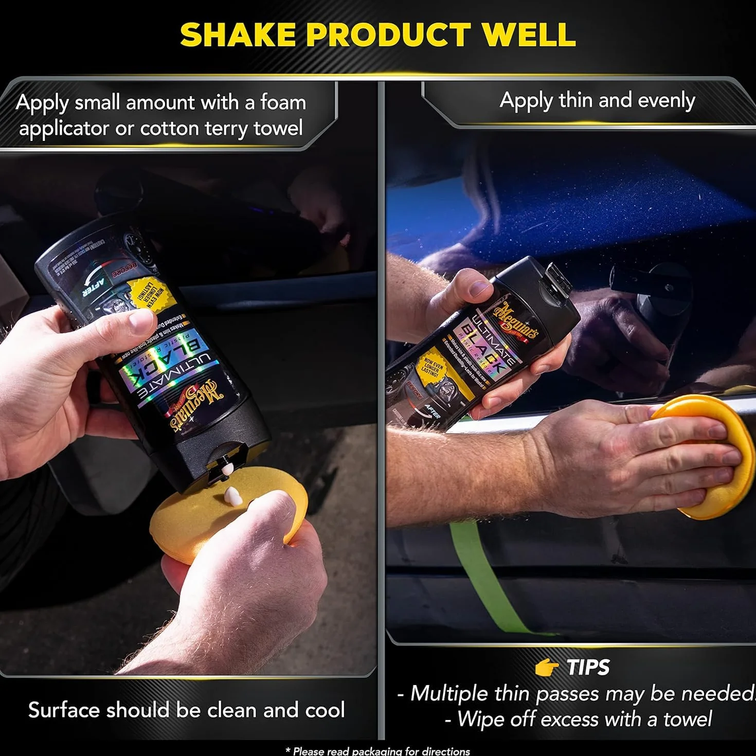 Meguiar's G15812EU Ultimate Black Plastic Restorer środek do pielęgnacji tworzyw sztucznych, 355 ml