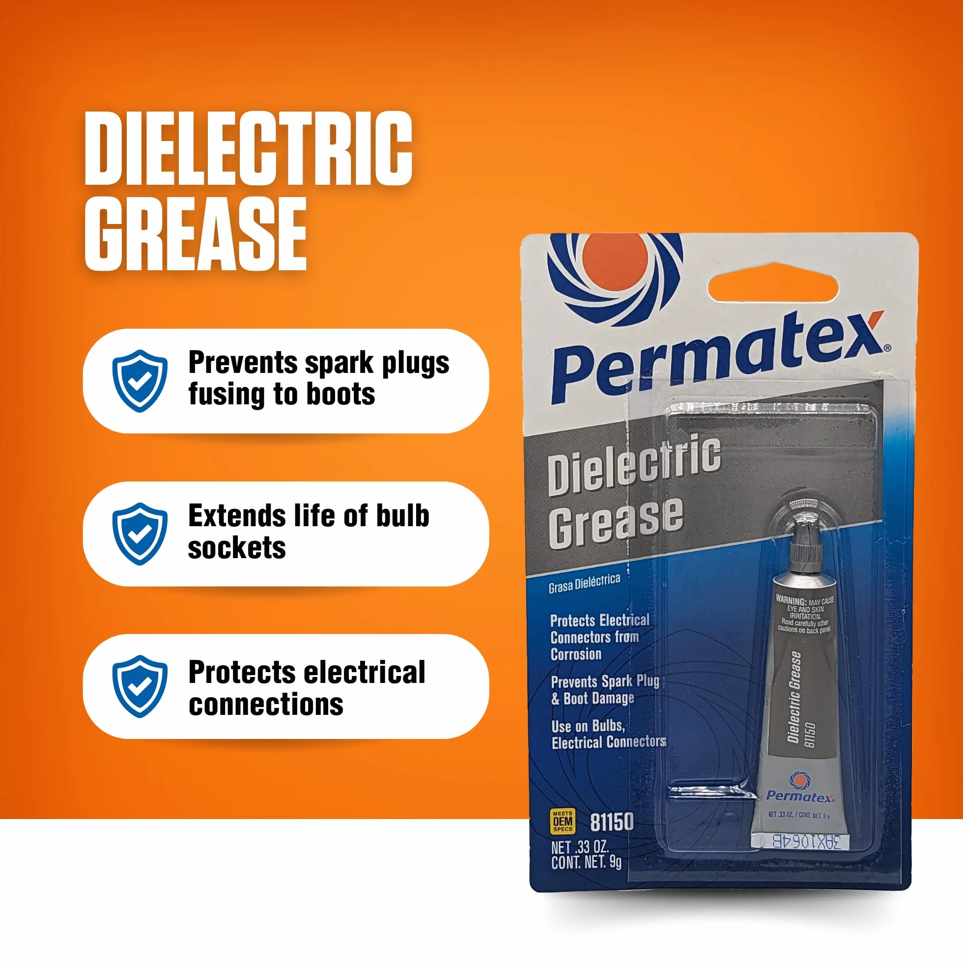 Permatex 81150 Grease Dieelectric Tune-Up, chroni połączenia od soli, brudu i korozji, zapobiegaj iskrzeniom i uszkodzeniom 1 x 9g
