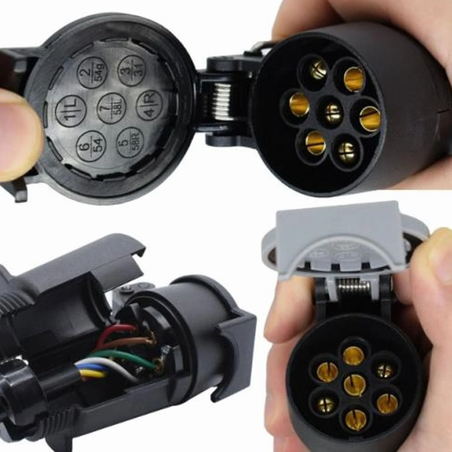 Adapter przyczepy 12 V podwójne gniazdo holownicze 7-pin 13-pin