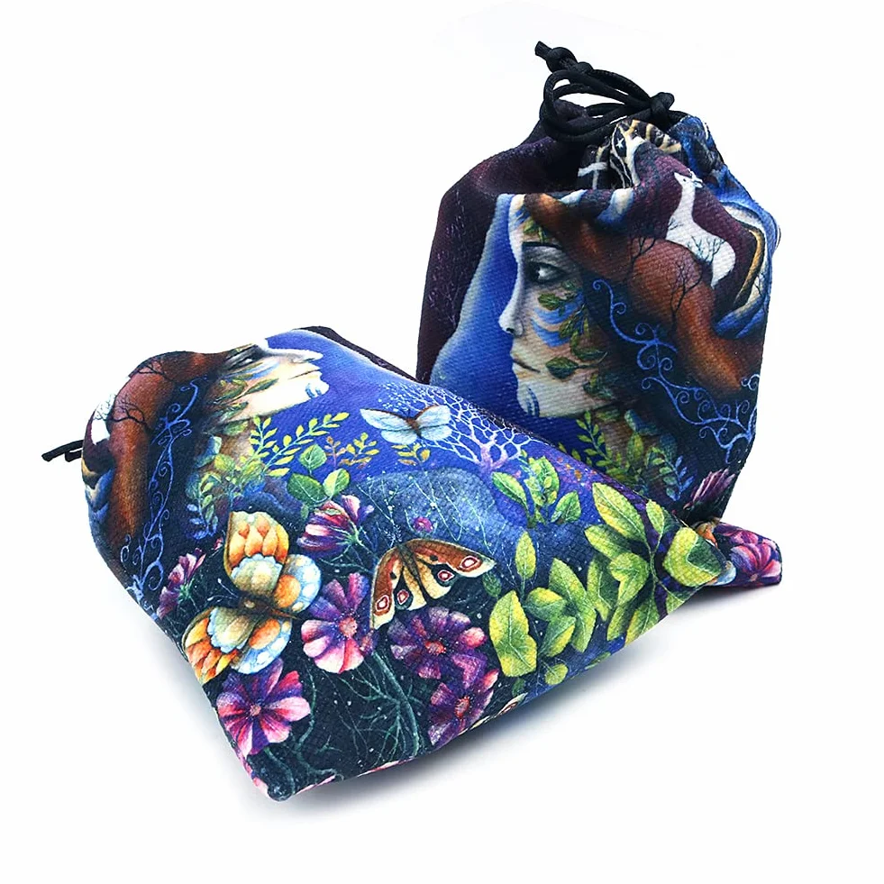 Namvo Torba do przechowywania tarota runy celtyckie karty tarota torba ze sznurkiem 13 x 18 cm, grube aksamitne torby na prezenty symbol haft biżuteria kryształowe woreczki ochronna gra karciana
