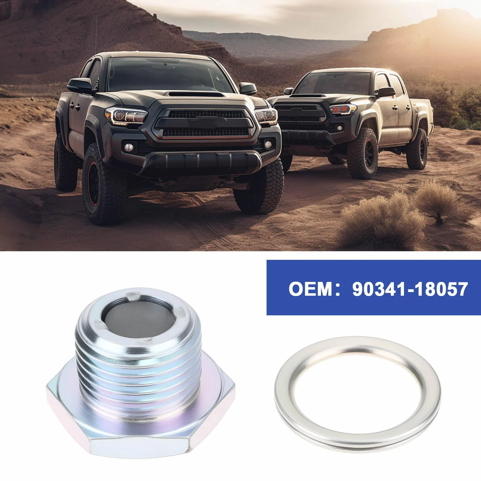 Korek spustowy skrzyni biegów tylnej osi samochodowej 90341-18057 12157-10010 M18x1,5 Kompatybilny z Toyota TACOMA TUNDRA