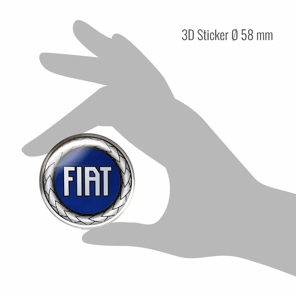 Fiat 21208 Naklejka 3D Logo Niebieskie 58 mm