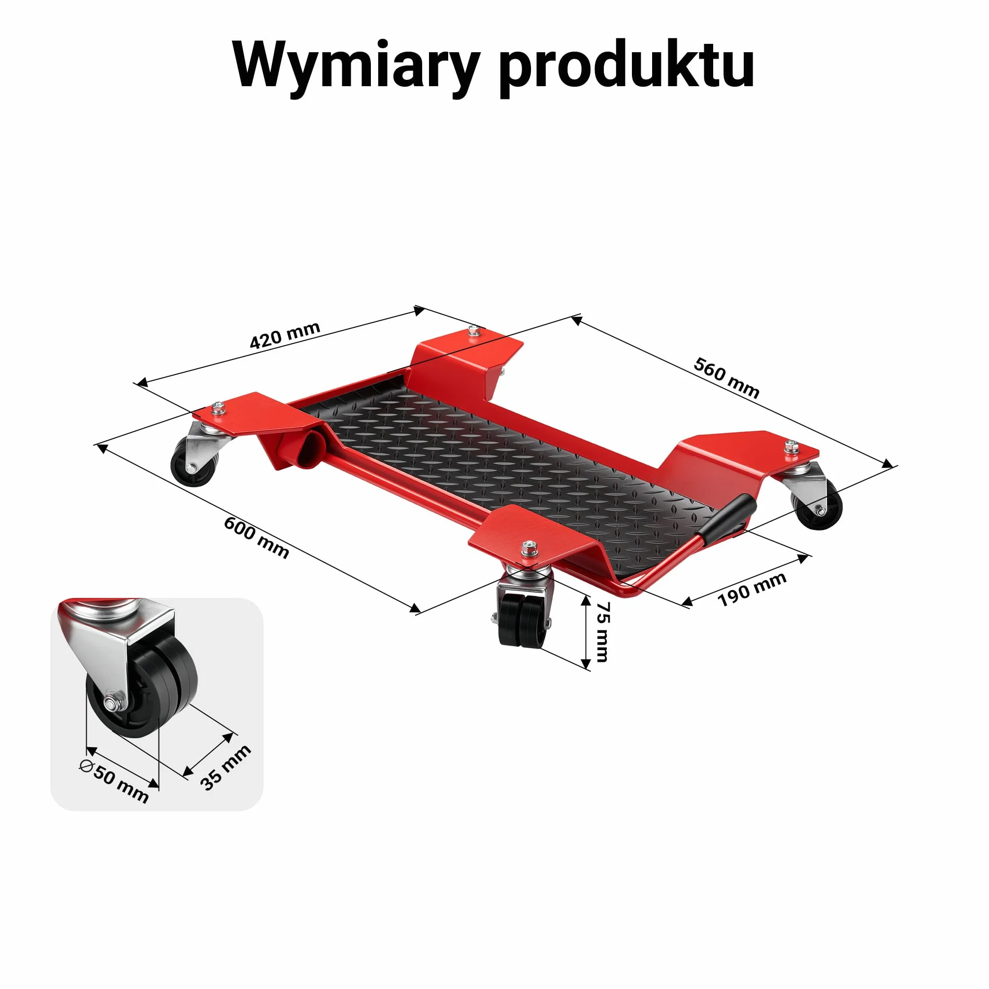 Wiltec Platforma manewrowa pod motocykl na stopkę centralną, nośność 250 kg