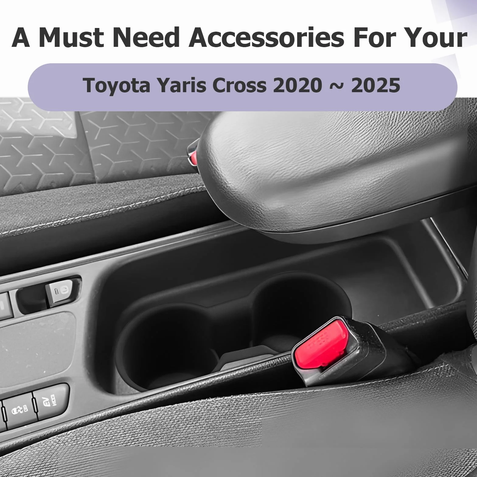 LUWU Kompatybilny z Toyota Yaris Yaris Cross 2020-2025 uchwyt na napoje samochodowy antypoślizgowe akcesoria
