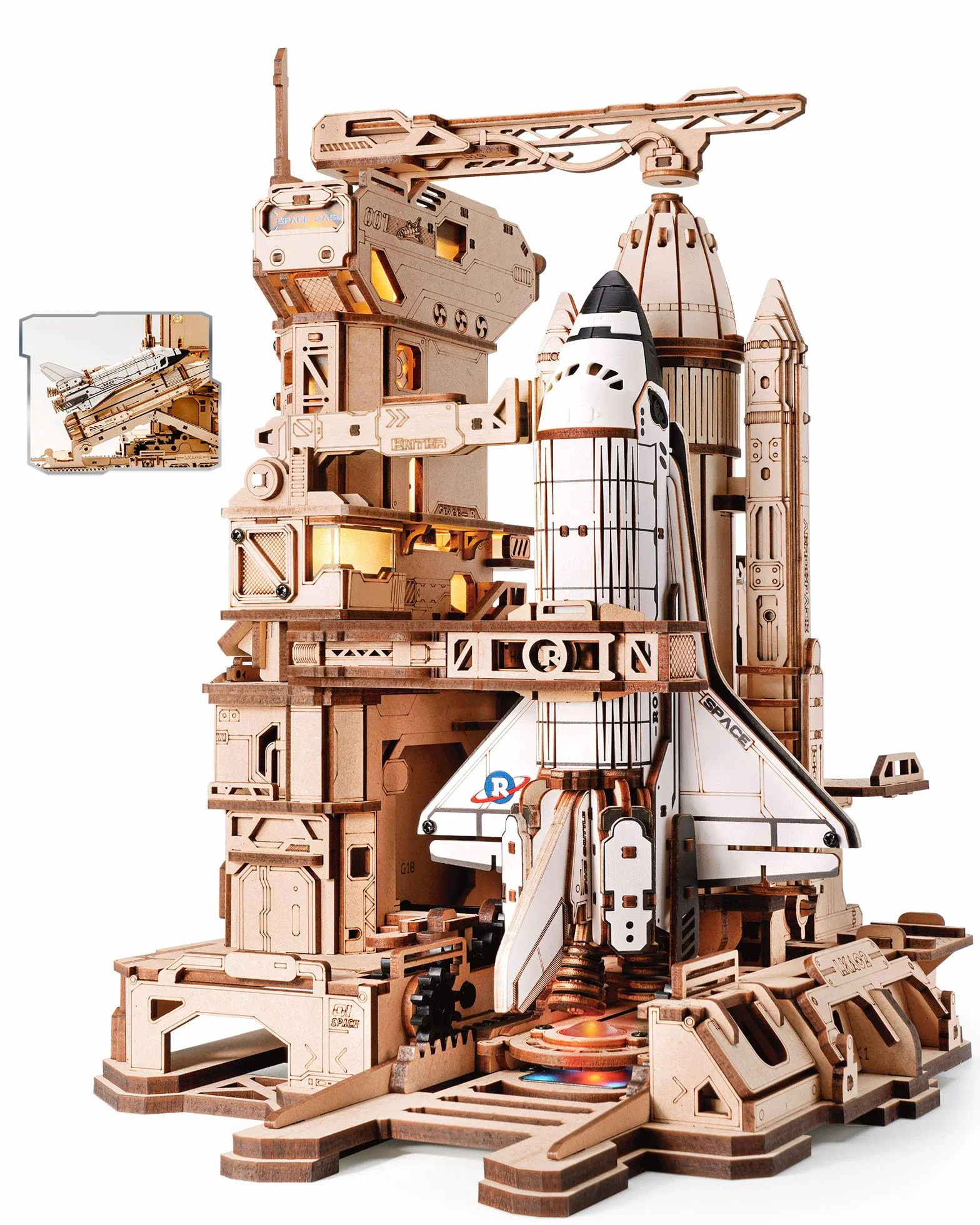 ROKR Puzzle 3D, wahadłowiec kosmiczny, drewniane zestawy modeli dla dorosłych, zestawy modelarskie, prezenty urodzinowe dla dzieci i dorosłych, prom kosmiczny, LKA02