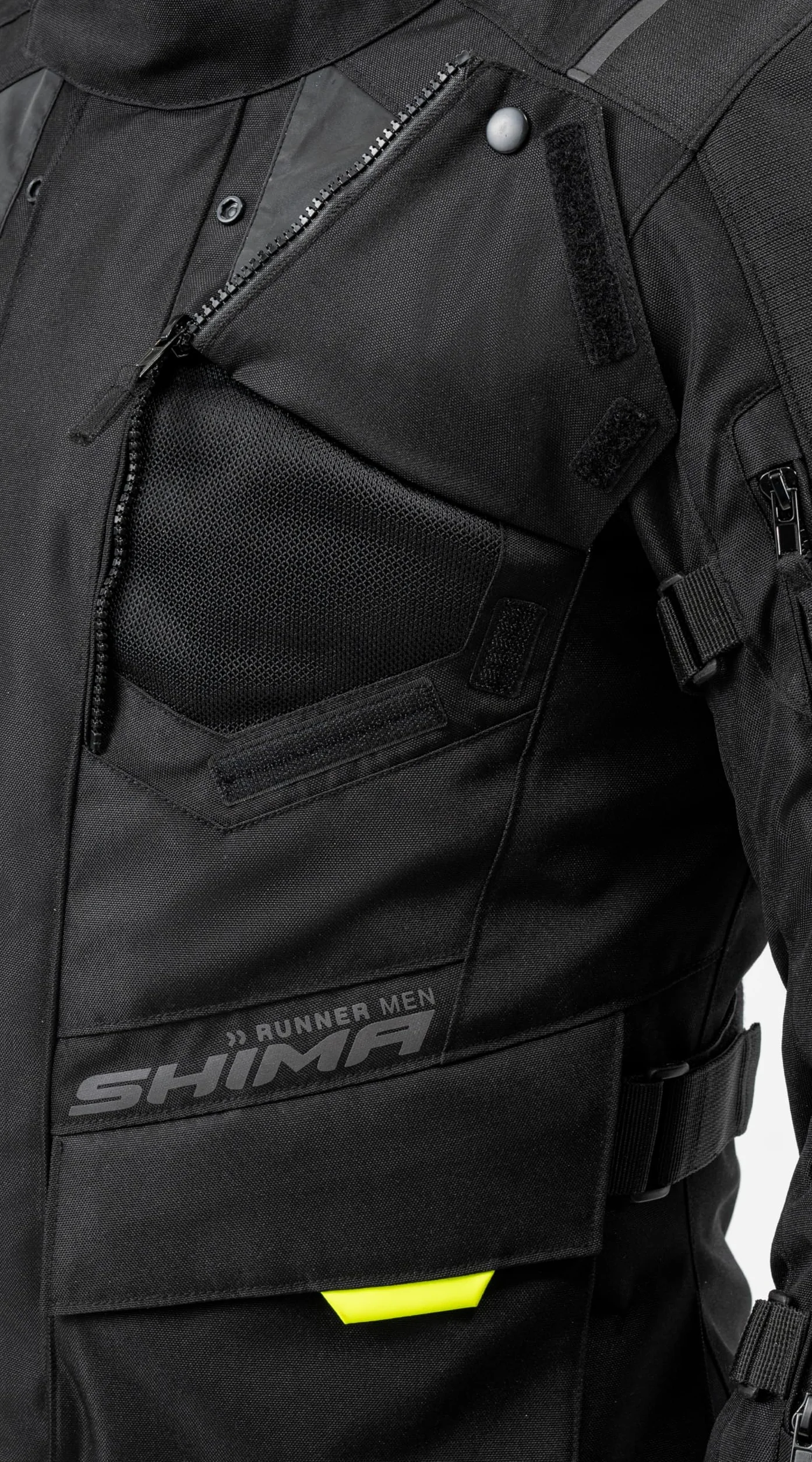 SHIMA RUNNER Kurtka motocyklowa AIRFORCE z ochraniaczem na plecy wodoodporna lekka opancerzona męska fluo M
