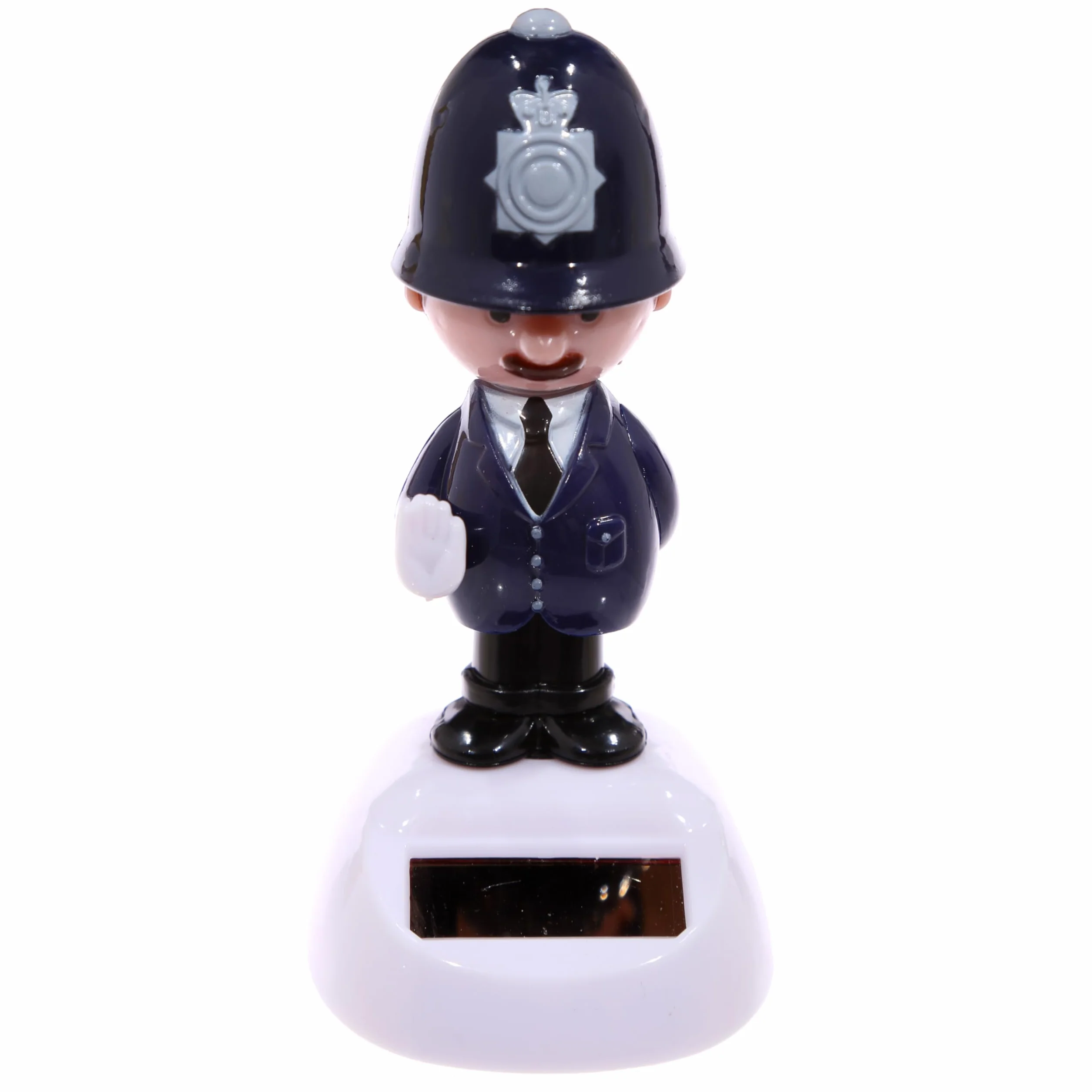 Puckator Figurka solarna angielskiego policjanta, tworzywo sztuczne, ciemnoniebieski/czarny/różowy/szary, 5,5 x 5 x 10,5 cm