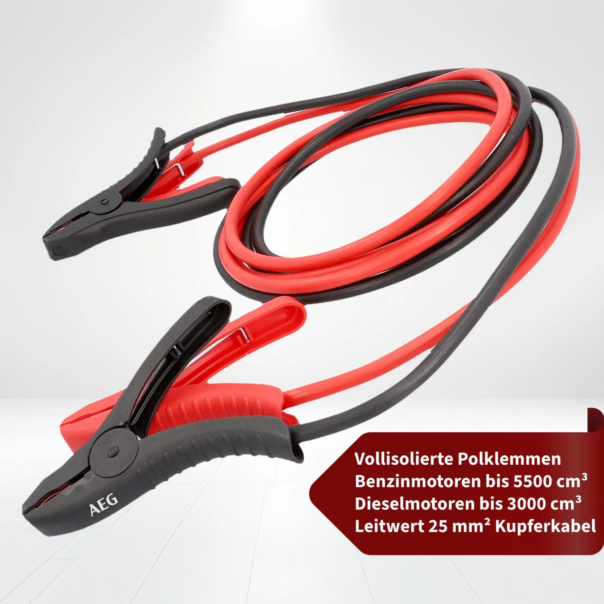 Aeg Automotive 97204 Kable Rozruchowe 2 x 3,5 m Czarny/Czerwony