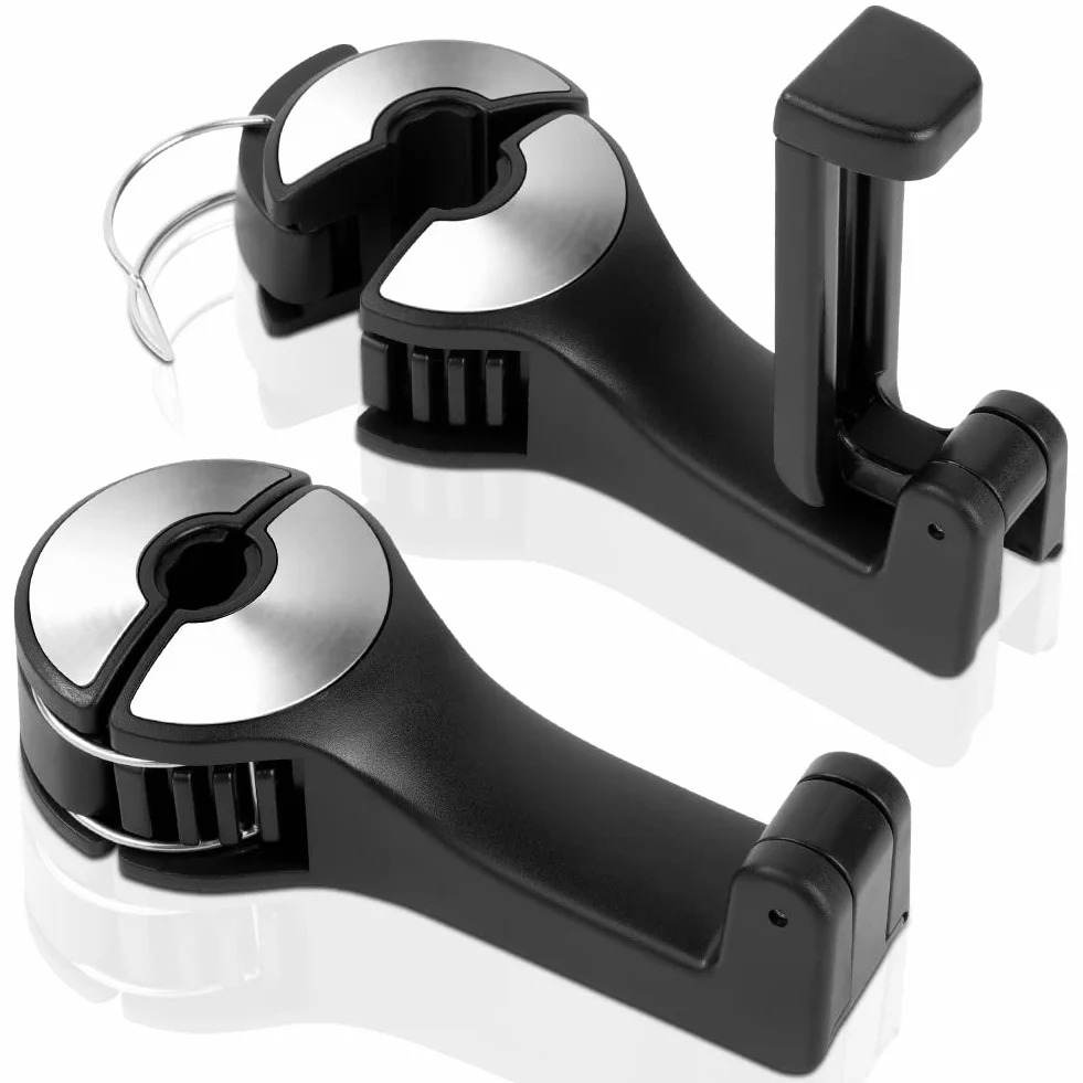 Ganci per Poggiatesta Auto 2 Pezzi 2 in 1 Universale Supporto (srebrny)