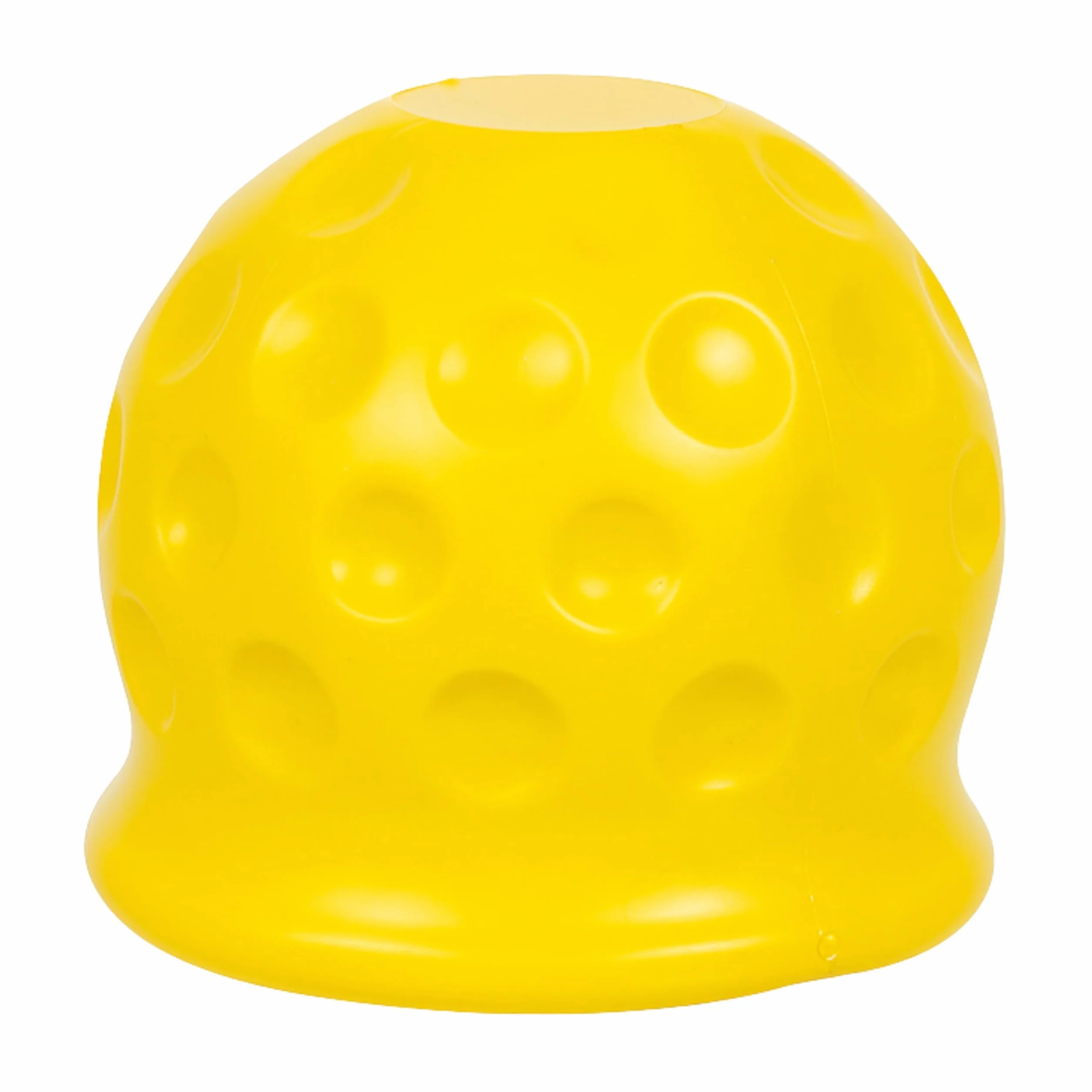 Osłona na hak holowniczy, 1 sztuka, w kolorze żółtym, z tworzywa sztucznego, do haków kulowych Ø 50 mm, w kształcie piłki golfowej, przyczepka do haka holowniczego, nasadka do haka holowniczego