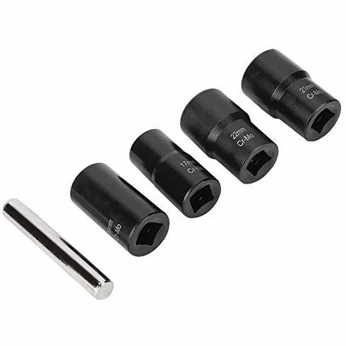 5 Sztuk Zestaw Nasadek Skrętnych 1/2 Cala Napęd Blokowanie Koła śruba z nakrętką Stud Extractor Remover Rozmiar 17mm 19mm 21mm 22mm