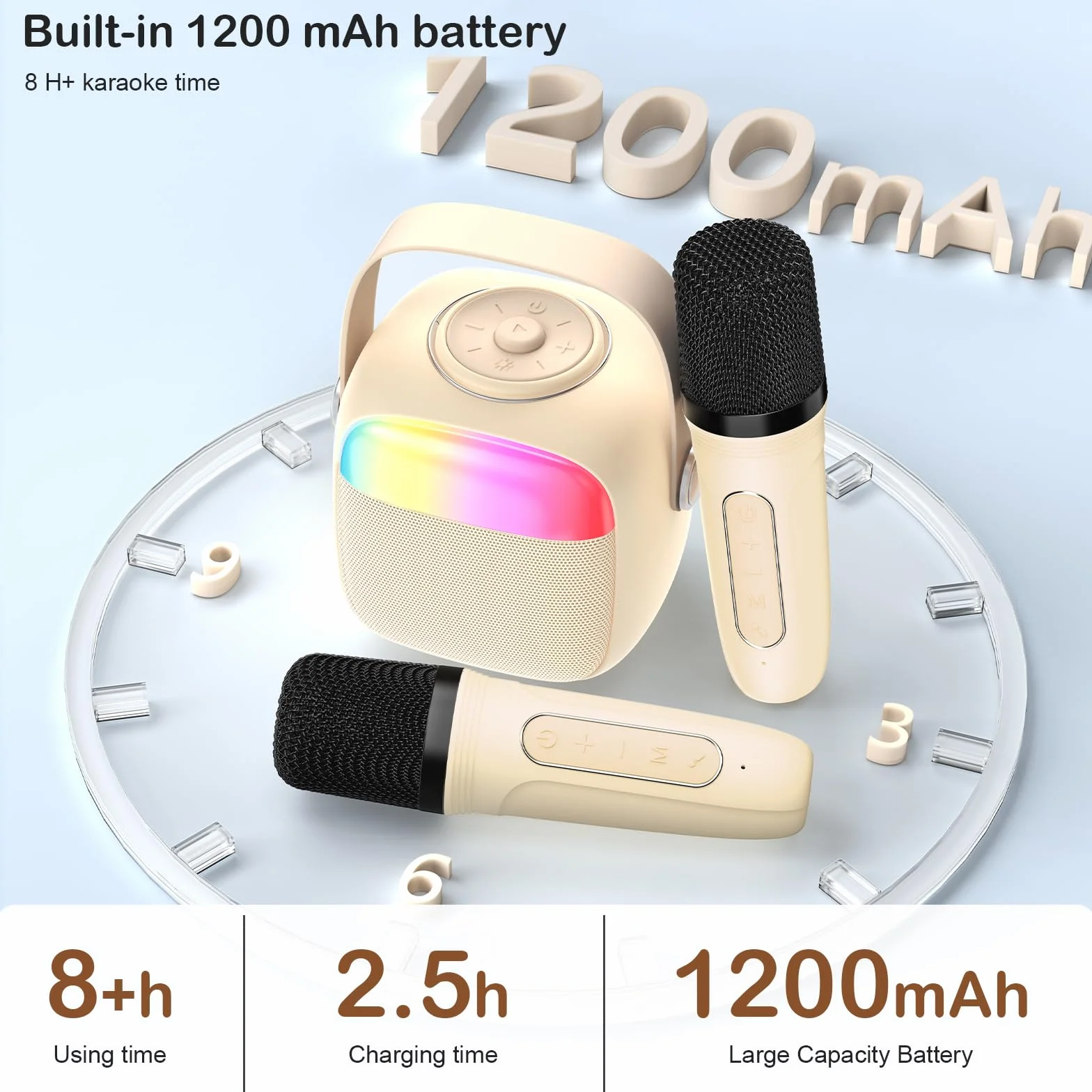 JYX Maszyna do karaoke dla dzieci i dorosłych, mini przenośny głośnik Bluetooth z mikrofonem, głośnik do karaoke z obsługą kart SD, USB, prezent urodzinowy i zabawka dla dziewcząt/chłopców