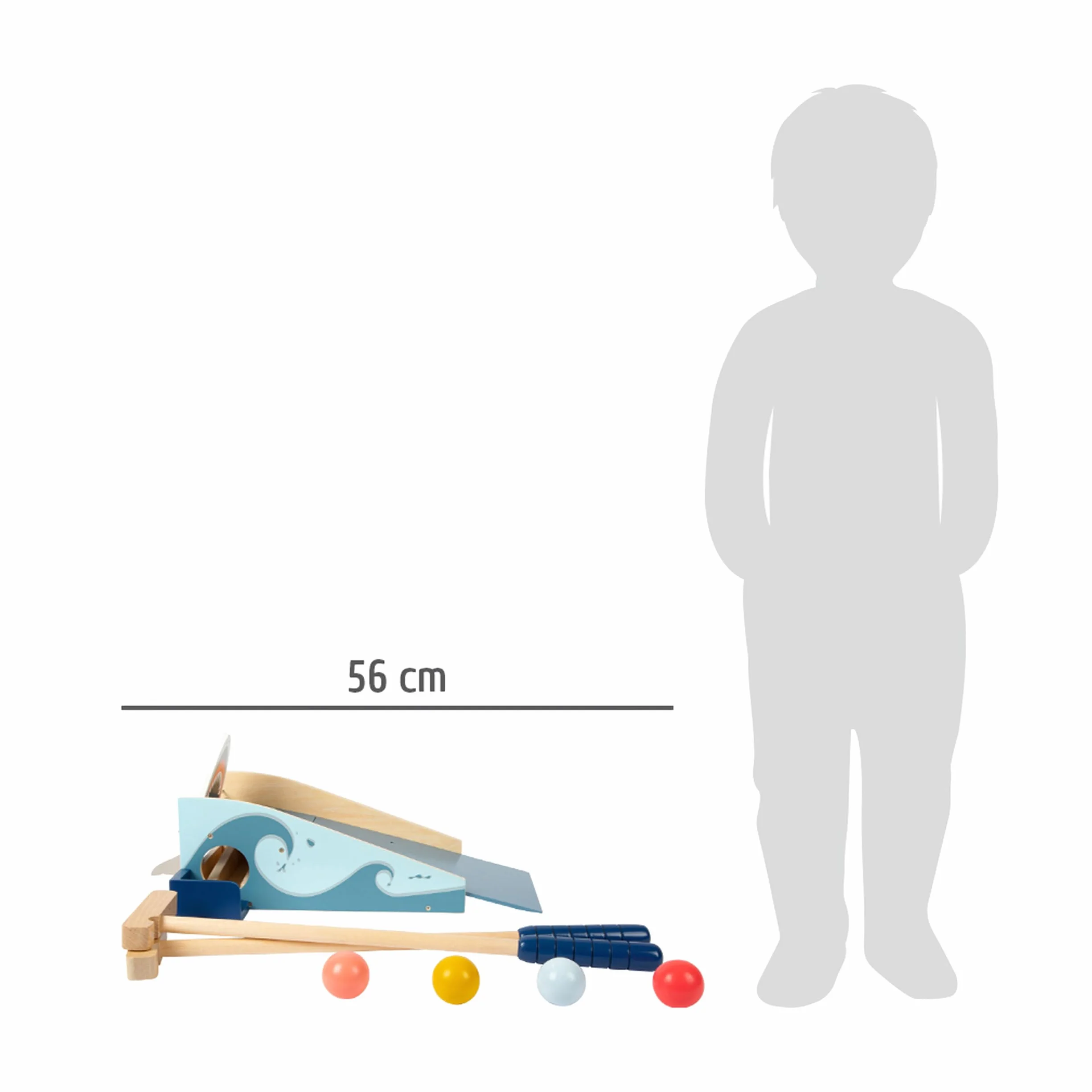 small foot Mini golf "Shark Attack" z drewna, z wbudowanym mechanizmem zatrzaskowym, od 3 lat, 11588