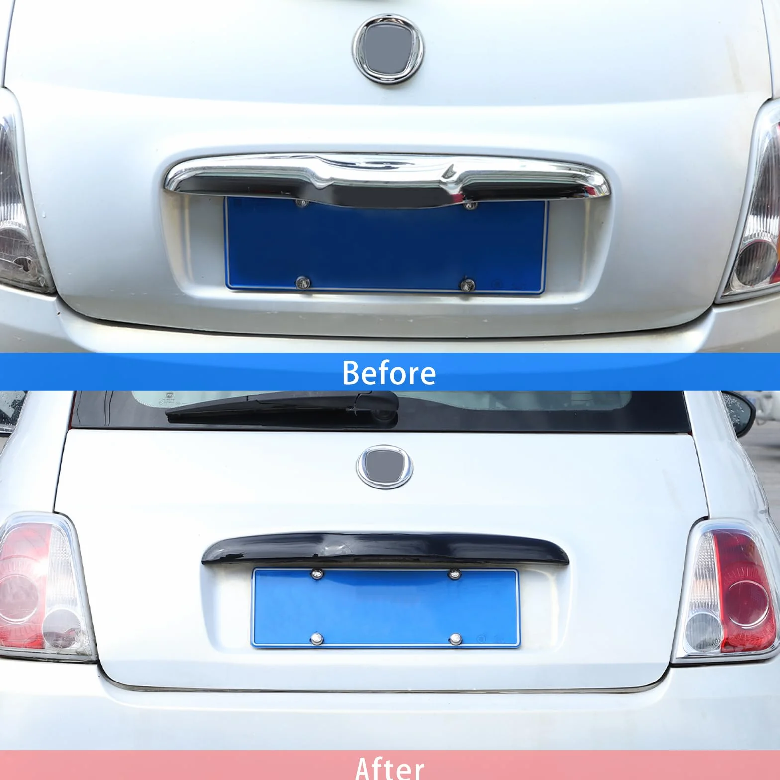 ABS osłona tylnej klapy bagażnika do Fiat 500 2010-2023, czarny połysk