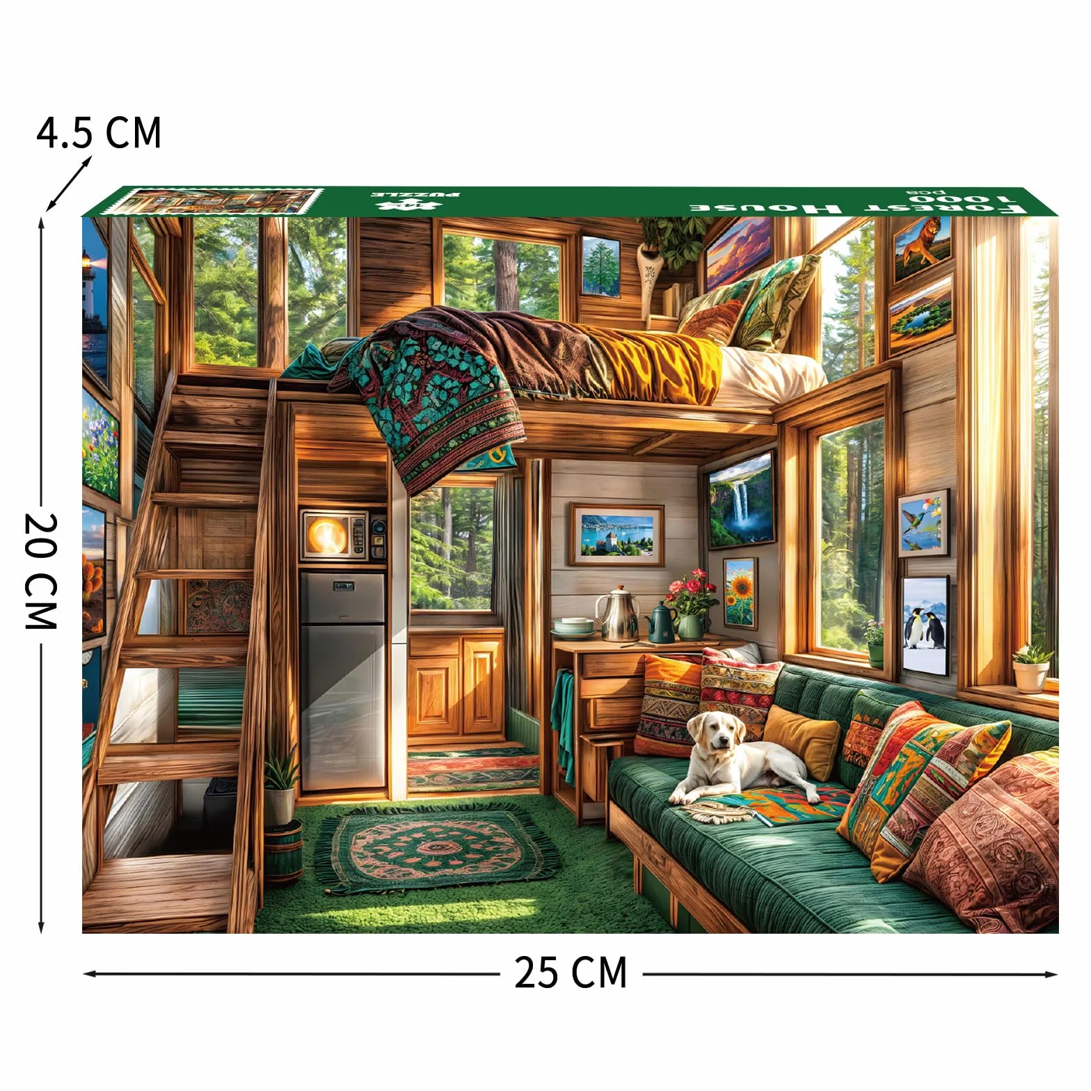 Puzzle 1000 elementów dla dorosłych i dzieci, Impossible Game, prezent z puzzlami, sprytne zagadki, kolorowe puzzle z motywem domku leśnego