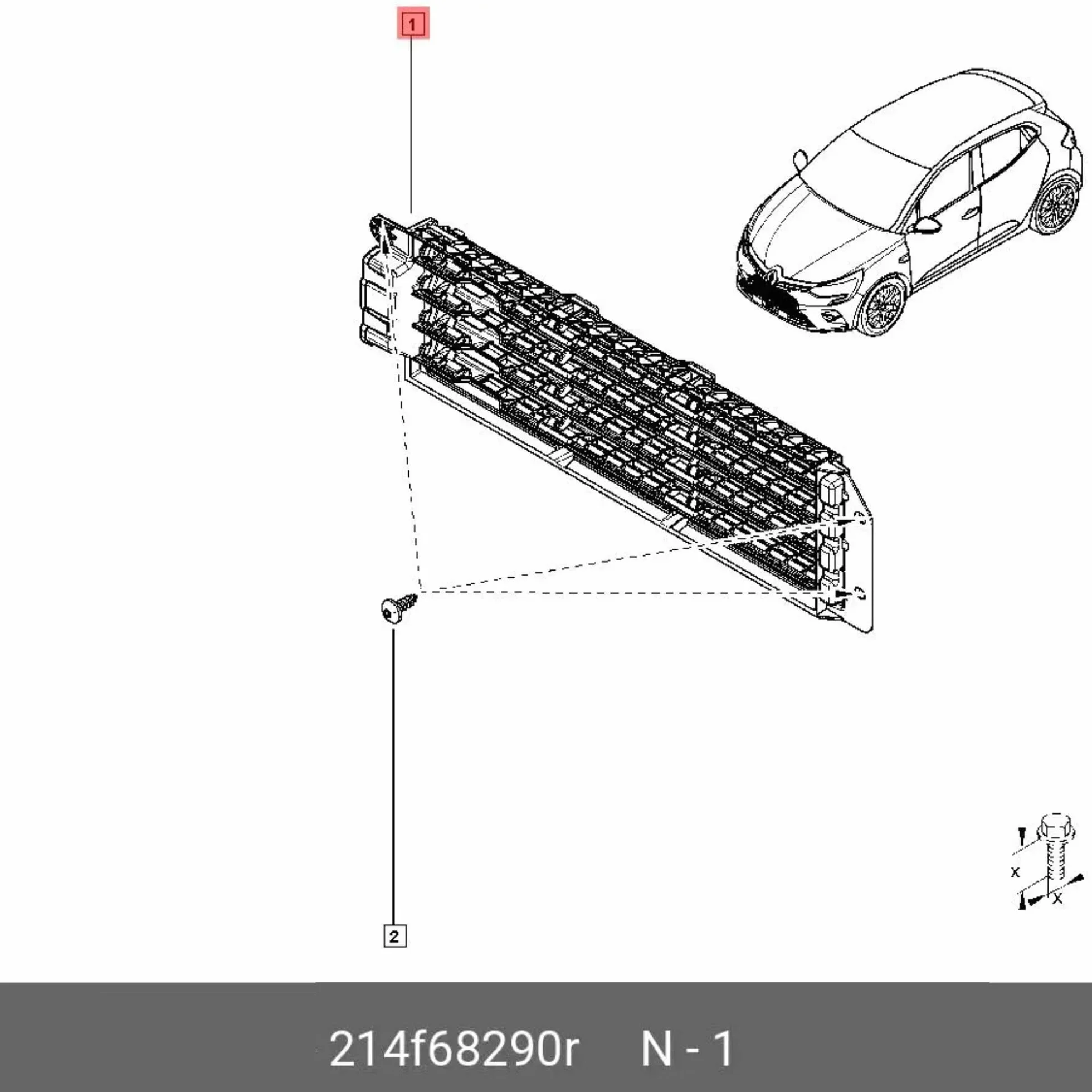 Deflektor klapy kratki przedniego zderzaka Clio V 2019-2024