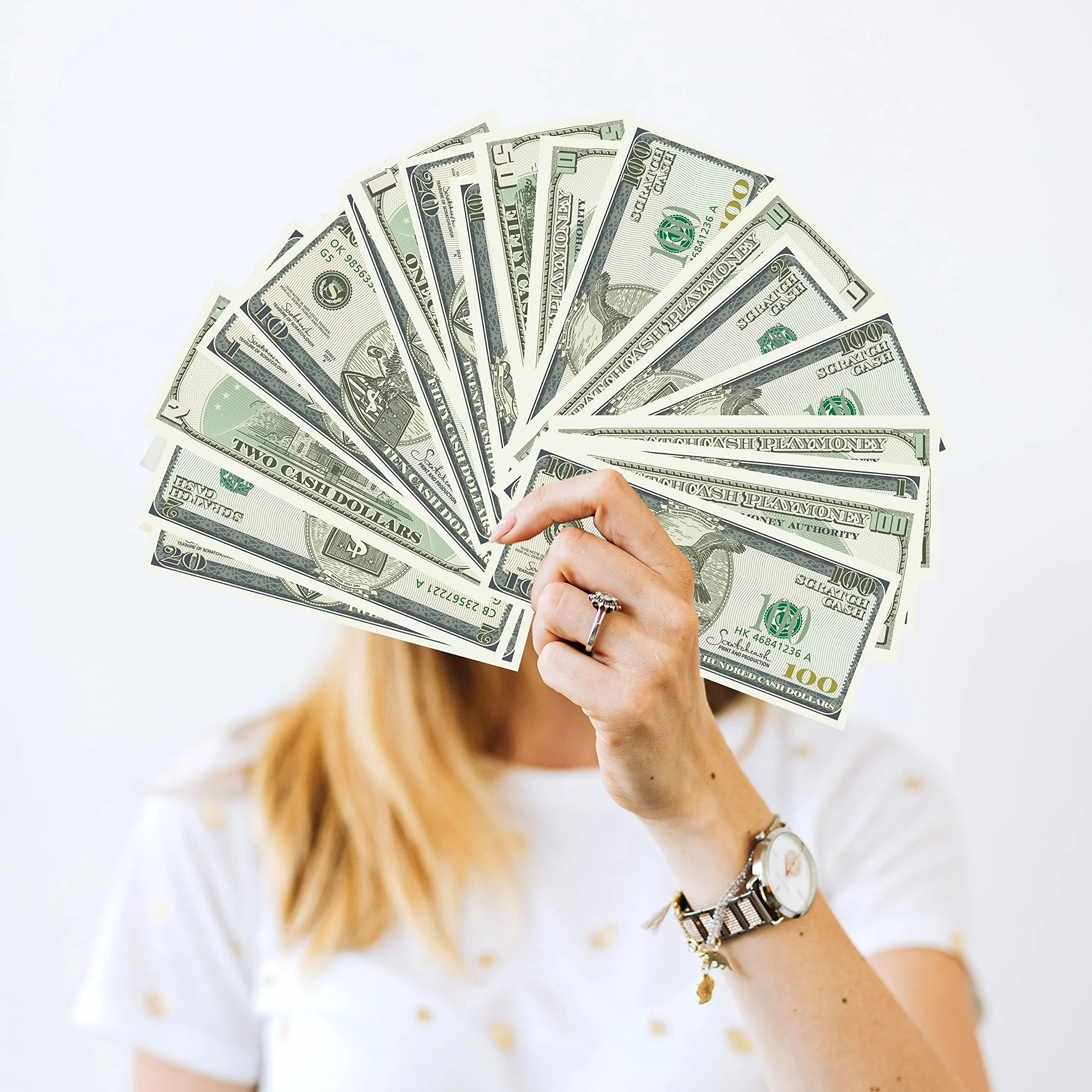 Scratch Cash 100 x $100 Old Style Dollars (rzeczywisty rozmiar)