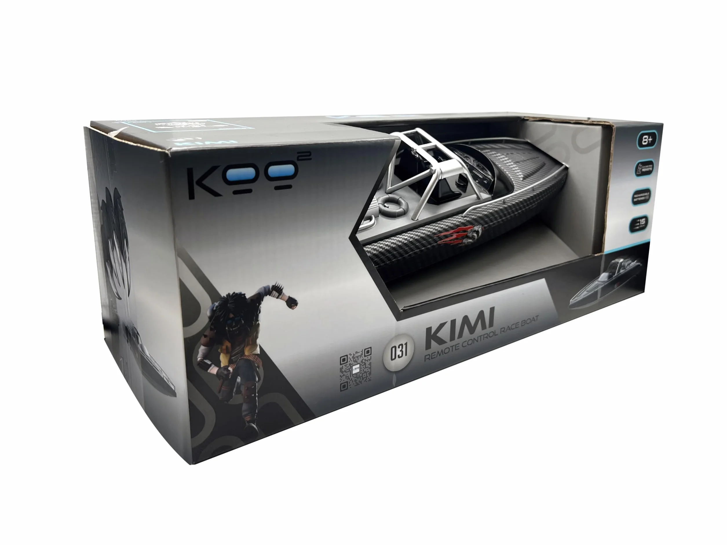 KOO - Be blip - Kimi - Zdalnie sterowana łódź - Akumulator - Szybki akumulator z 2 śmigłami - Uniwersalny pilot KOO2 na 2 baterie (brak w zestawie) - 15 km/h - Od 10 lat