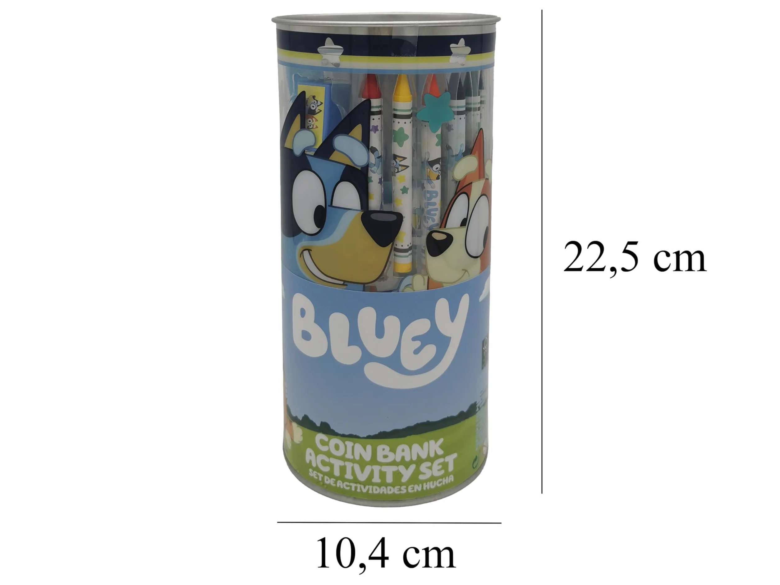 Bluey zestaw do rysowania, zestaw papeterii, materiały do rysowania, rękodzieło, skarbonka, farby, arkusze do rysowania, naklejki, oficjalny produkt (CyP Brands), Biały, 70AA
