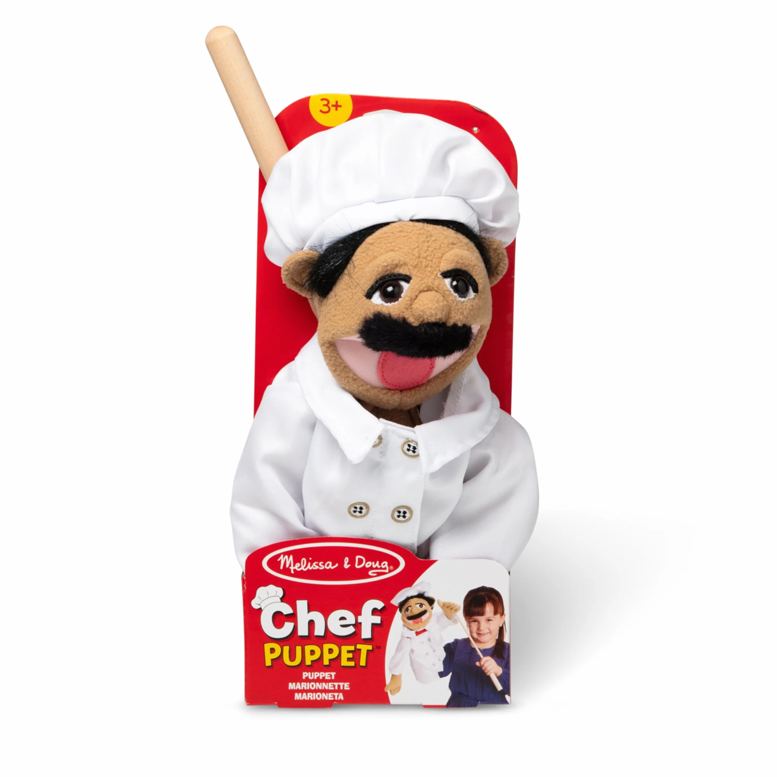 Melissa & Doug Chef Puppet With Detachable Wooden Rod for Animated Gestures